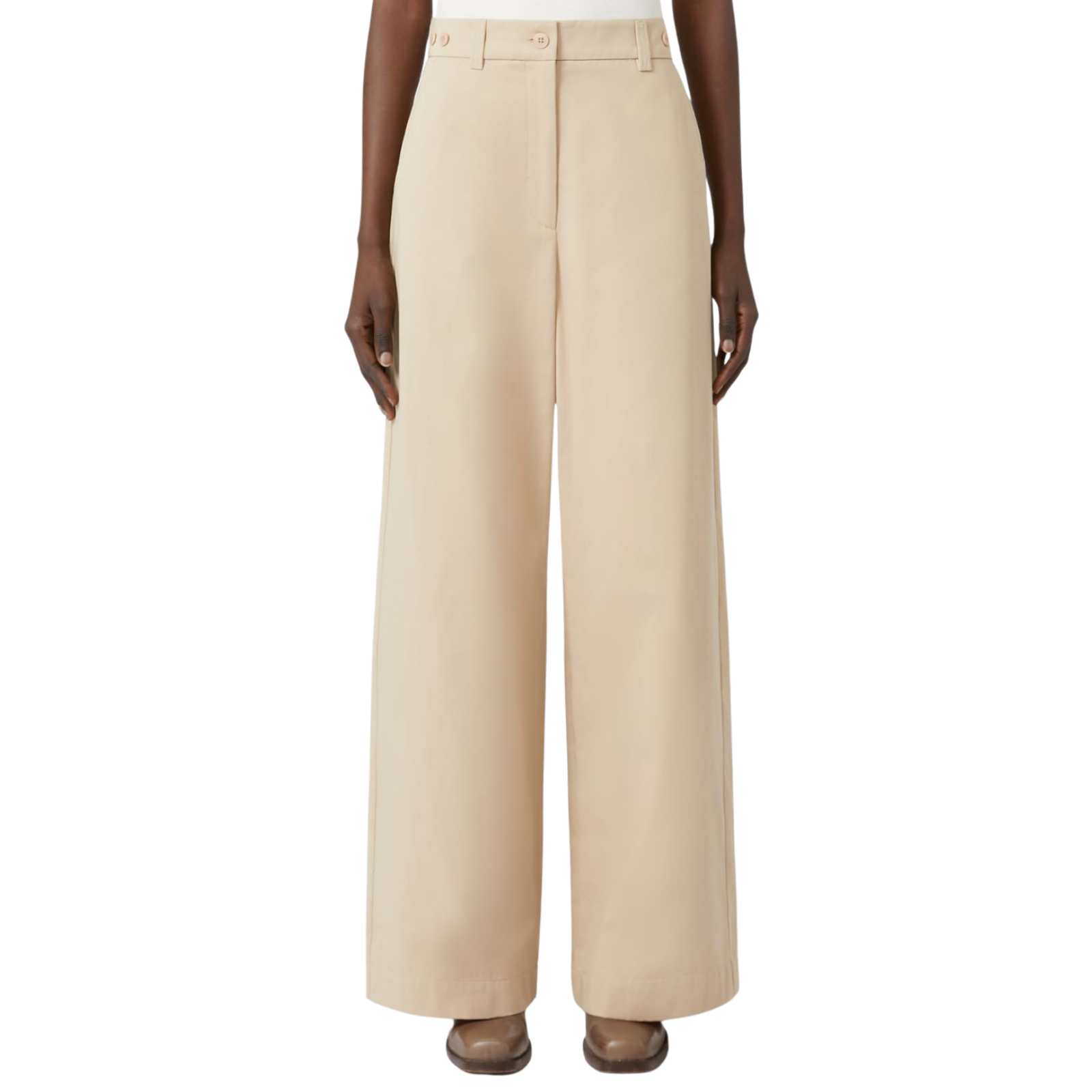 Pantalone in gabardina di cotone - BEIGE - Marco Masi Fashion Store