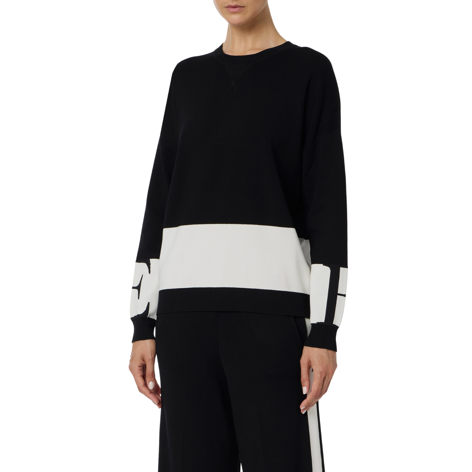 Maglia in viscosa con bande lucide