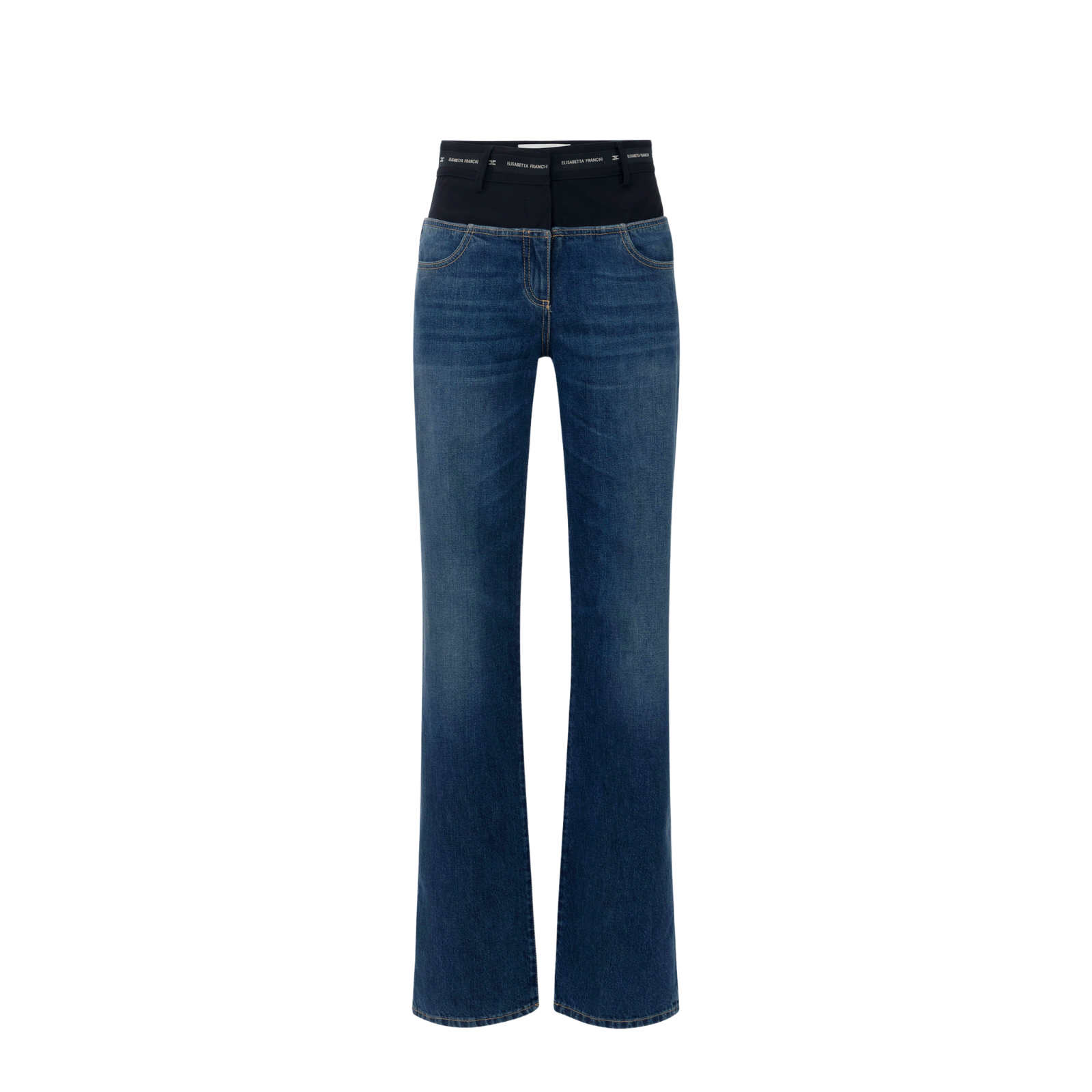 Pantaloni in denim e crêpe leggero