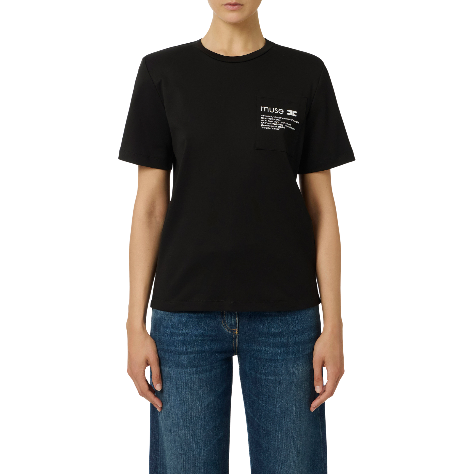 T-shirt in jersey di cotone pesante con taschino