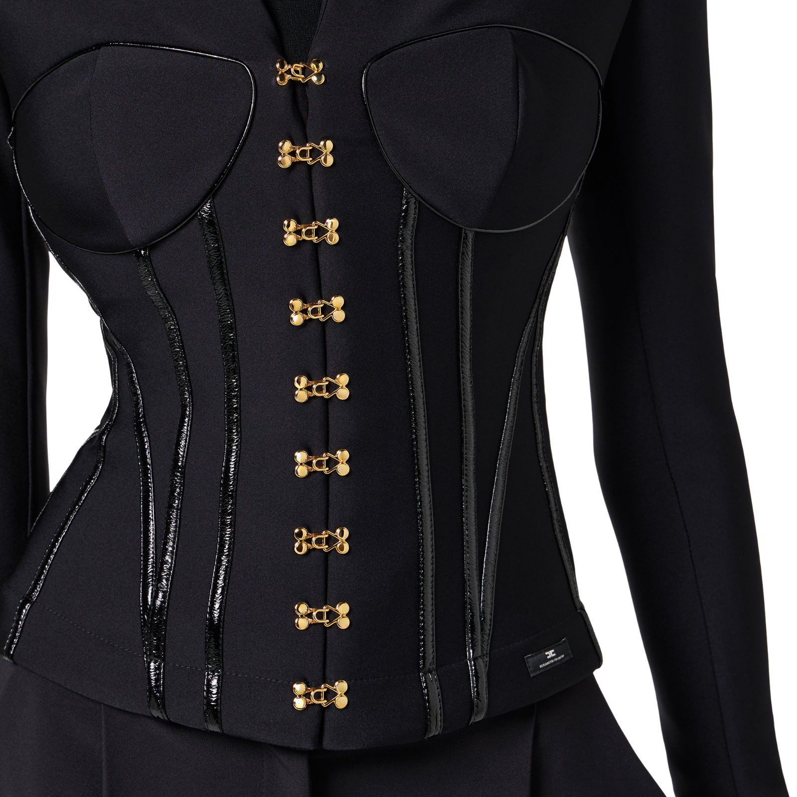 Giacca in neoprene con dettagli corsetto