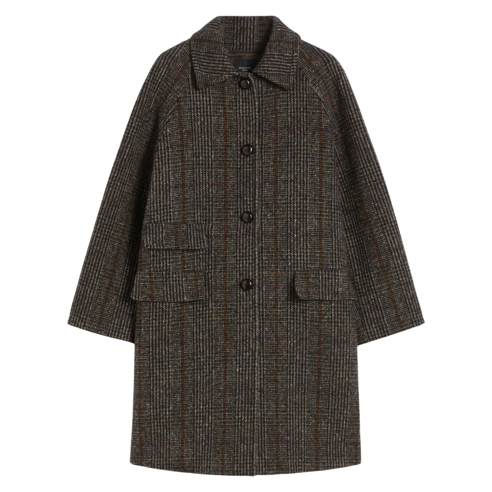 Cappotto midi in lana Principe di Galles - Marco Masi Fashion Store