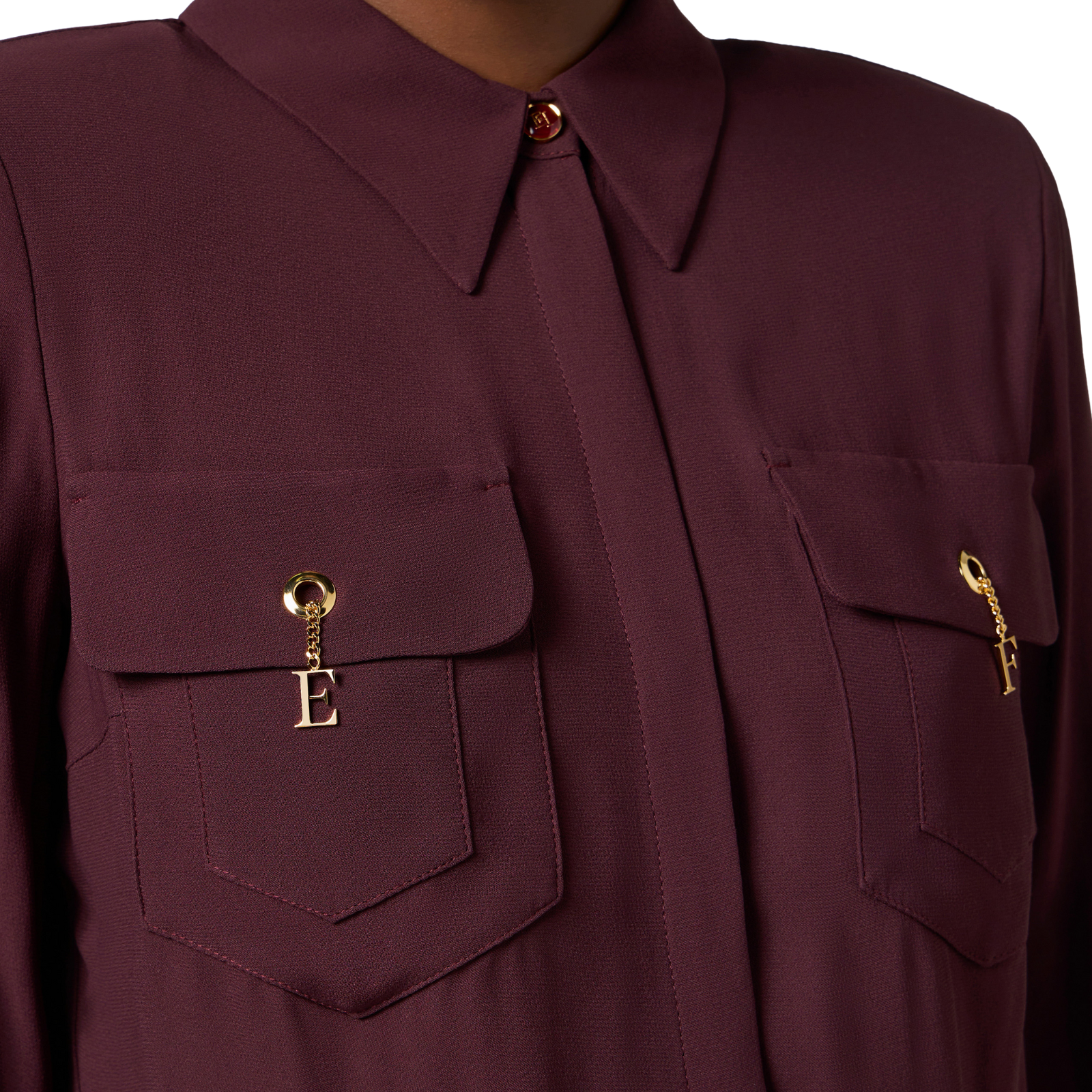 Camicia in georgette di viscosa - MERLOT