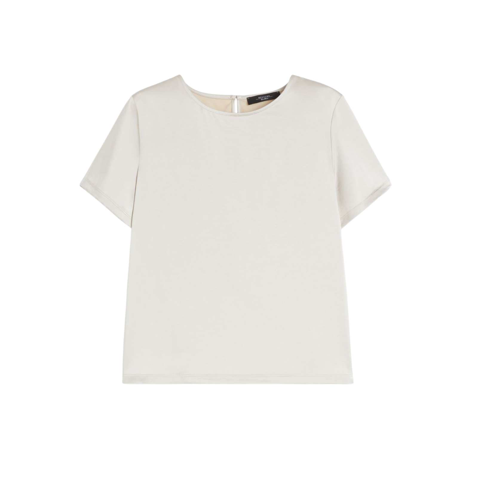 T-shirt in raso e jersey - AVORIO - Marco Masi Fashion Store