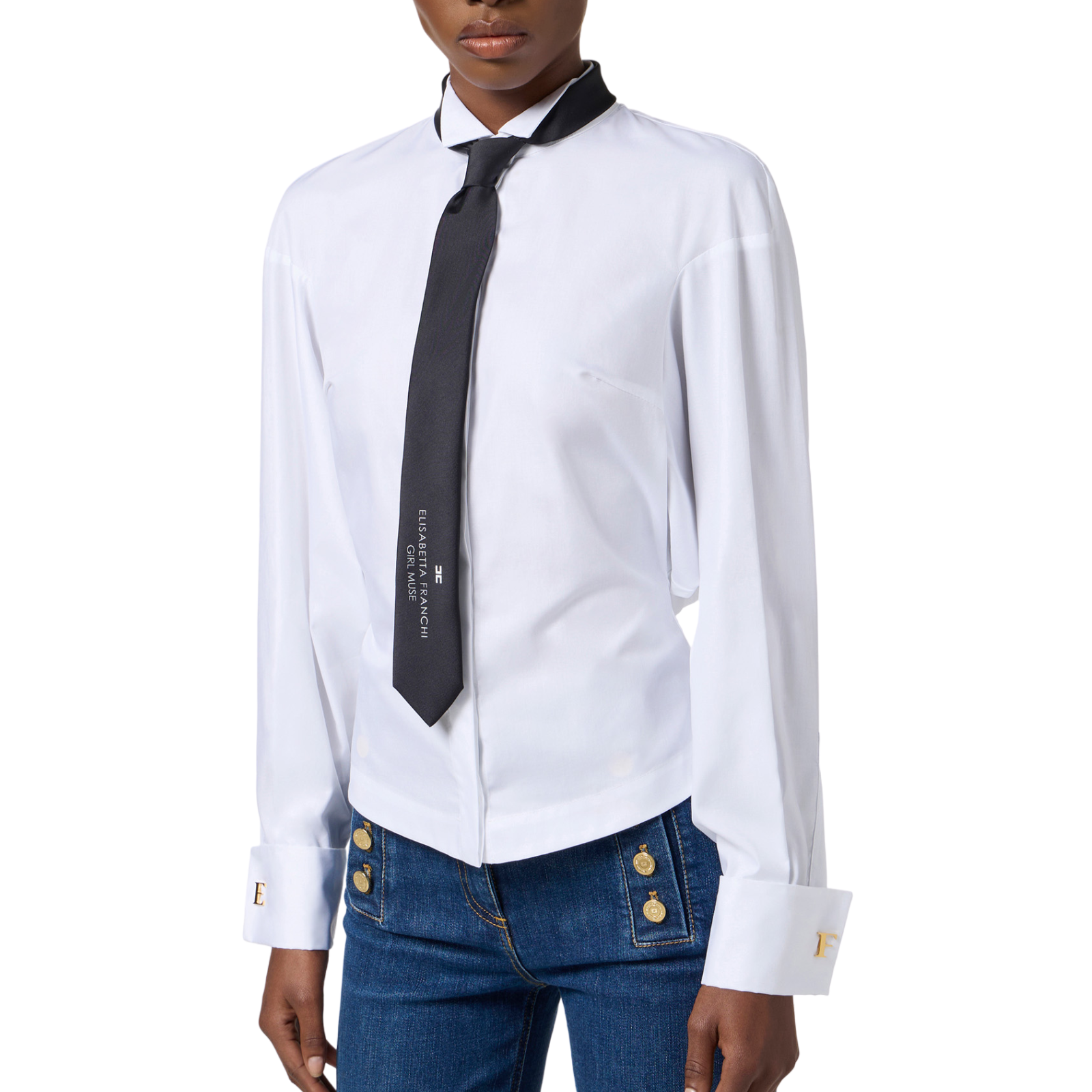 Camicia in popeline di cotone con cravatta