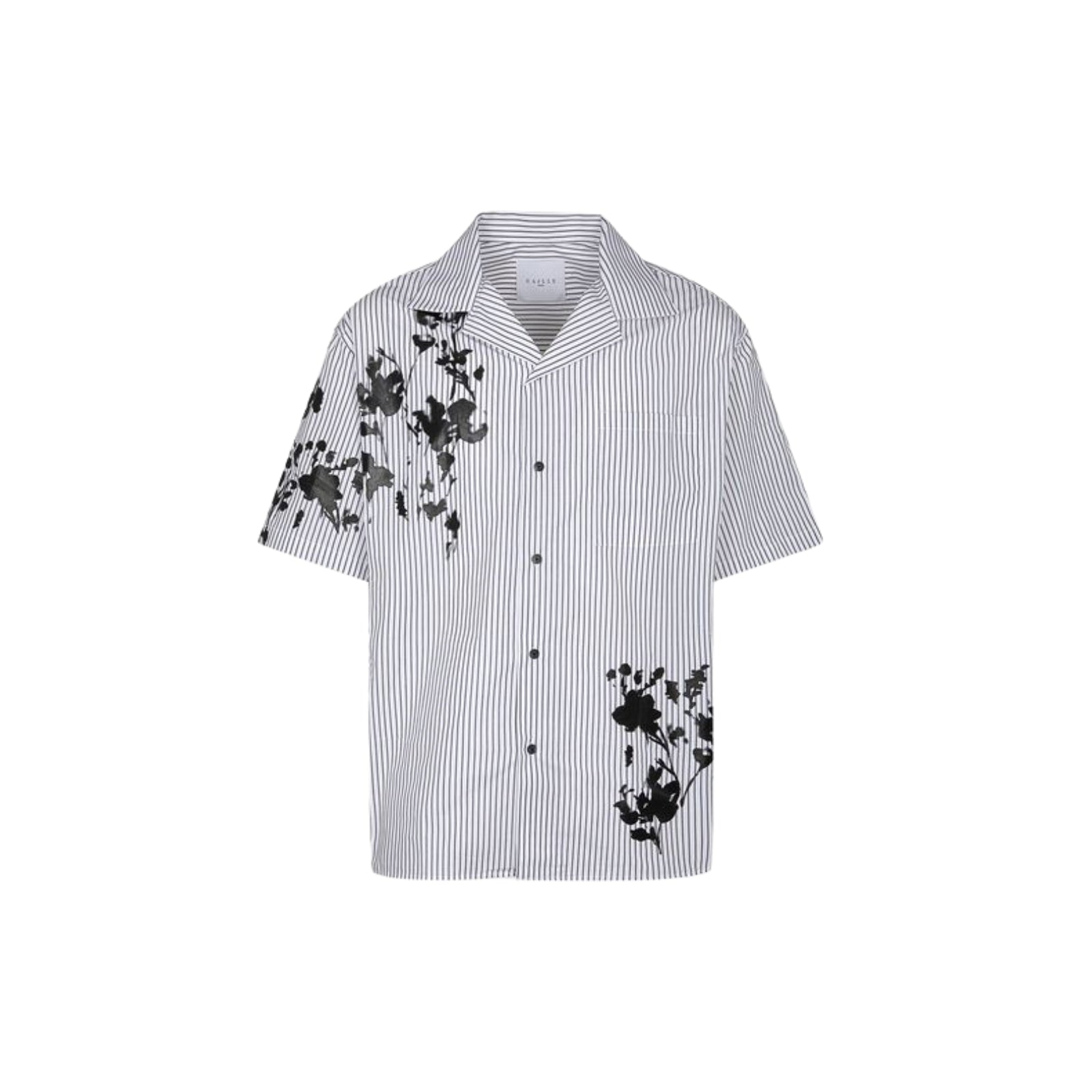 Camicia Fit. Bowling Manica Corta Stampata - BIANCO