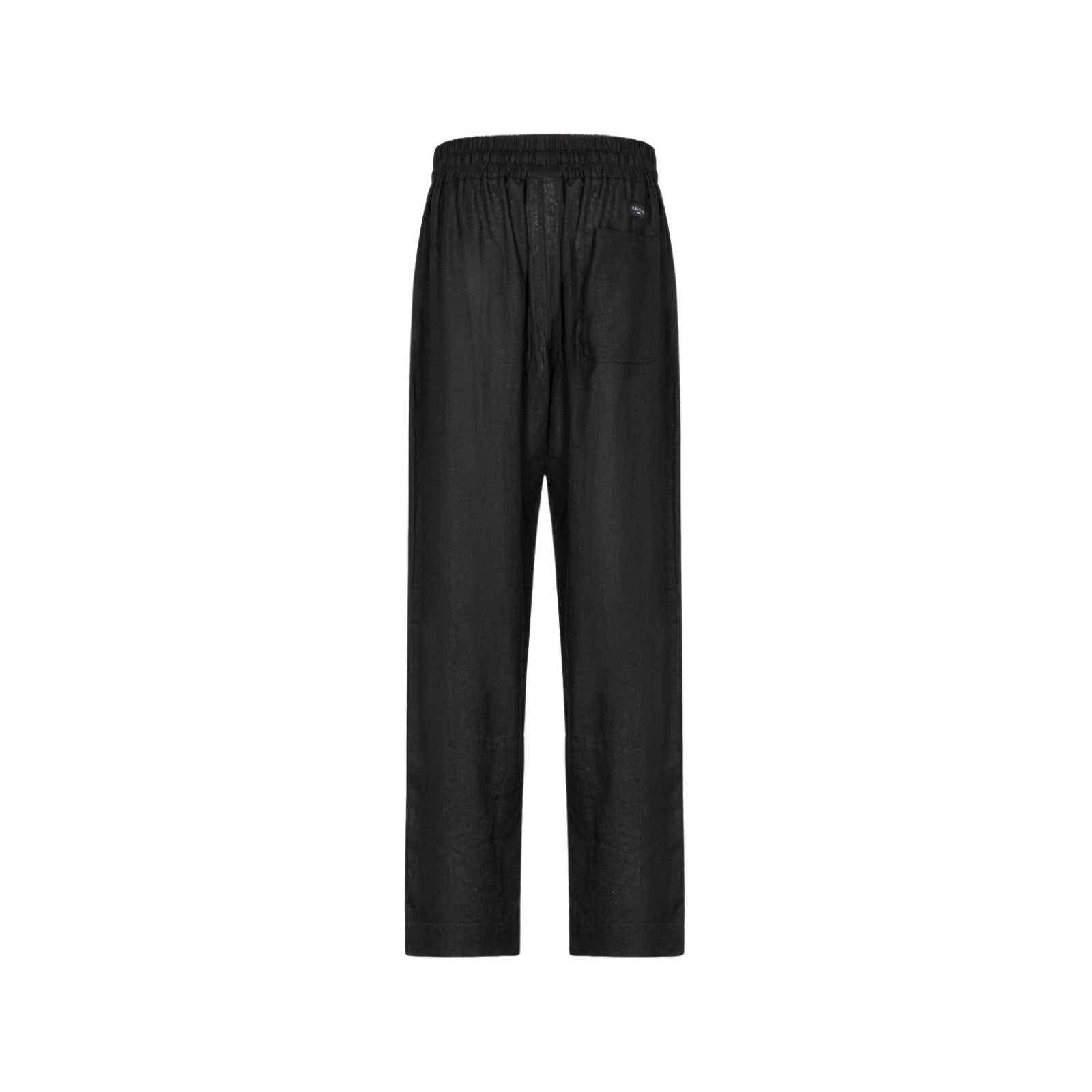 Pantalone in lino nero con elastico in vita - NERO