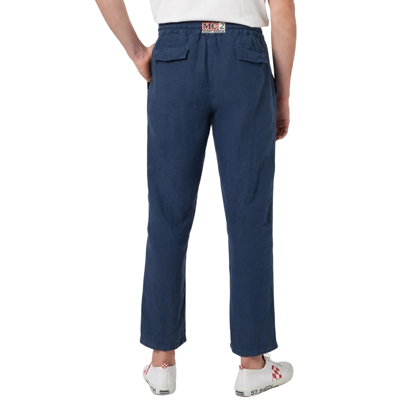 Pantaloni in lino Calais con coulisse - BLU