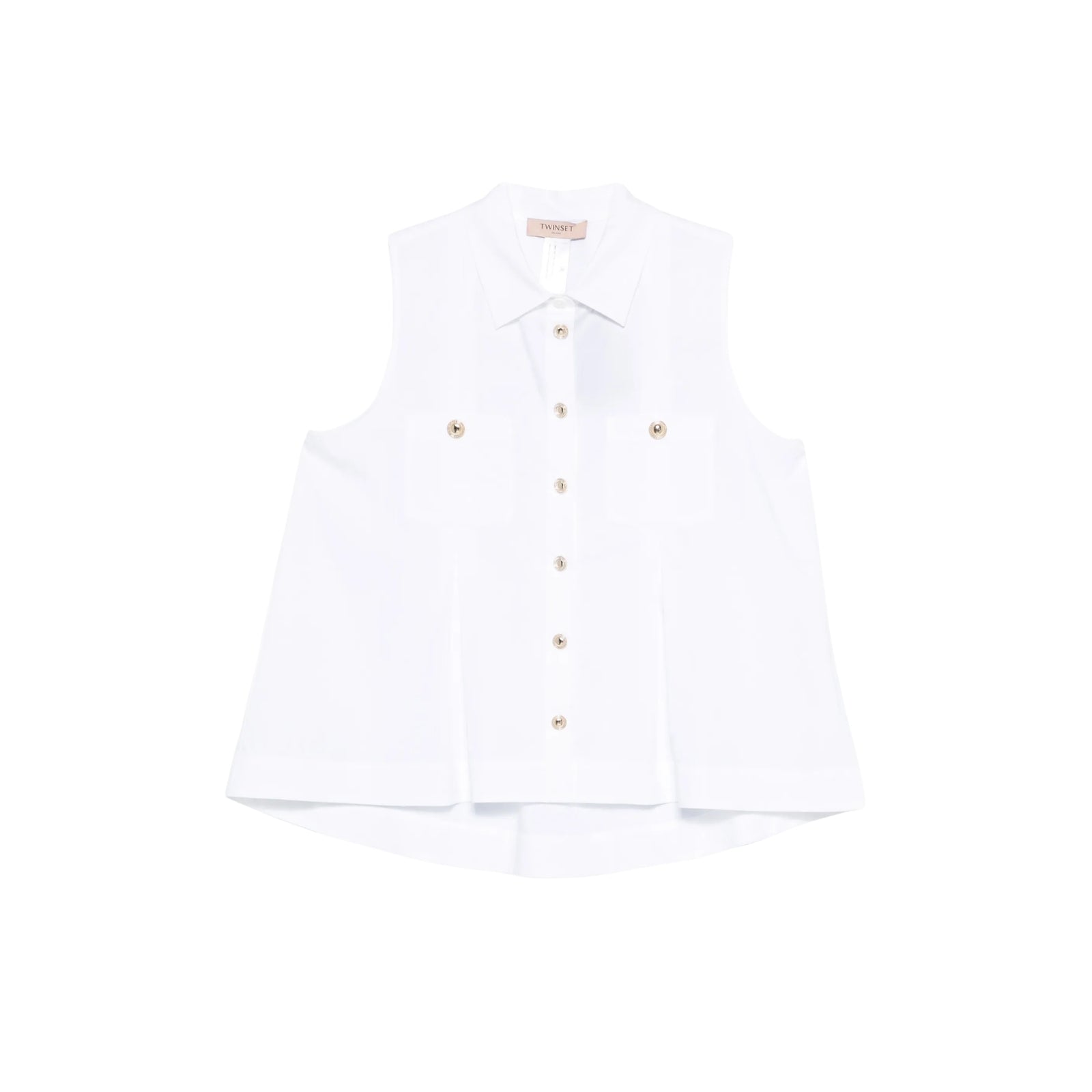 Camicia in popeline con tasche - BIANCO
