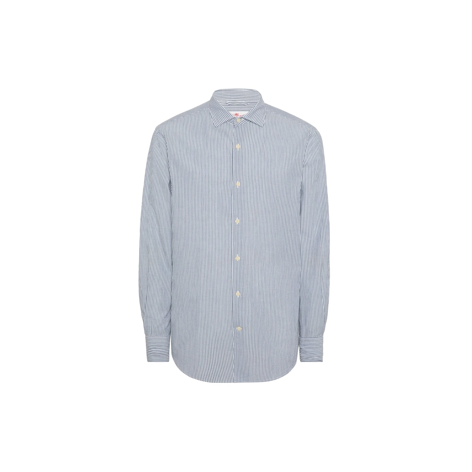Camicia Pamplona in seersucker a righe - CELESTE