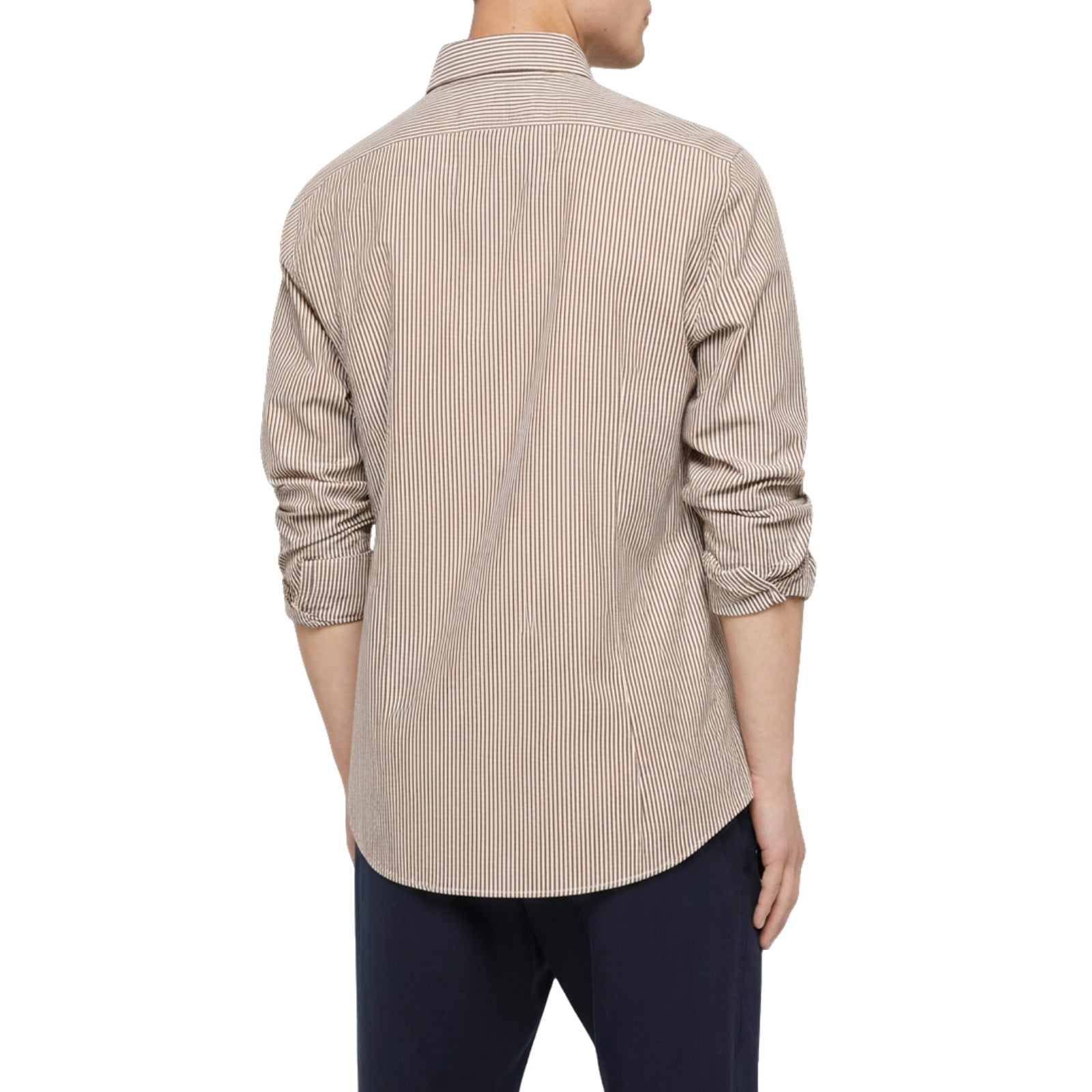 Camicia Pamplona in seersucker a righe - MARRONE