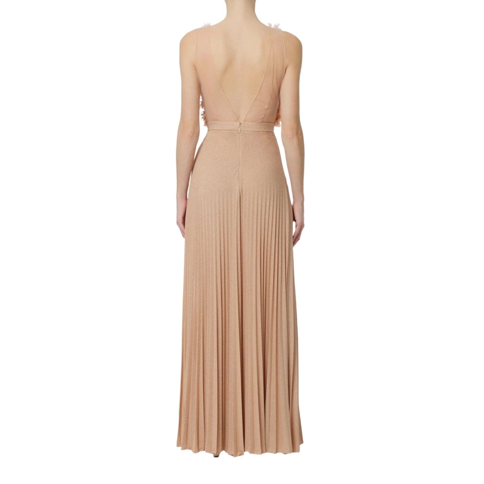 Abito Red Carpet in tulle e jersey lurex - CARNE