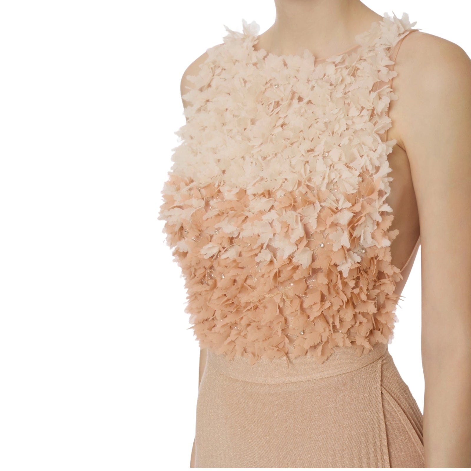 Abito Red Carpet in tulle e jersey lurex - CARNE