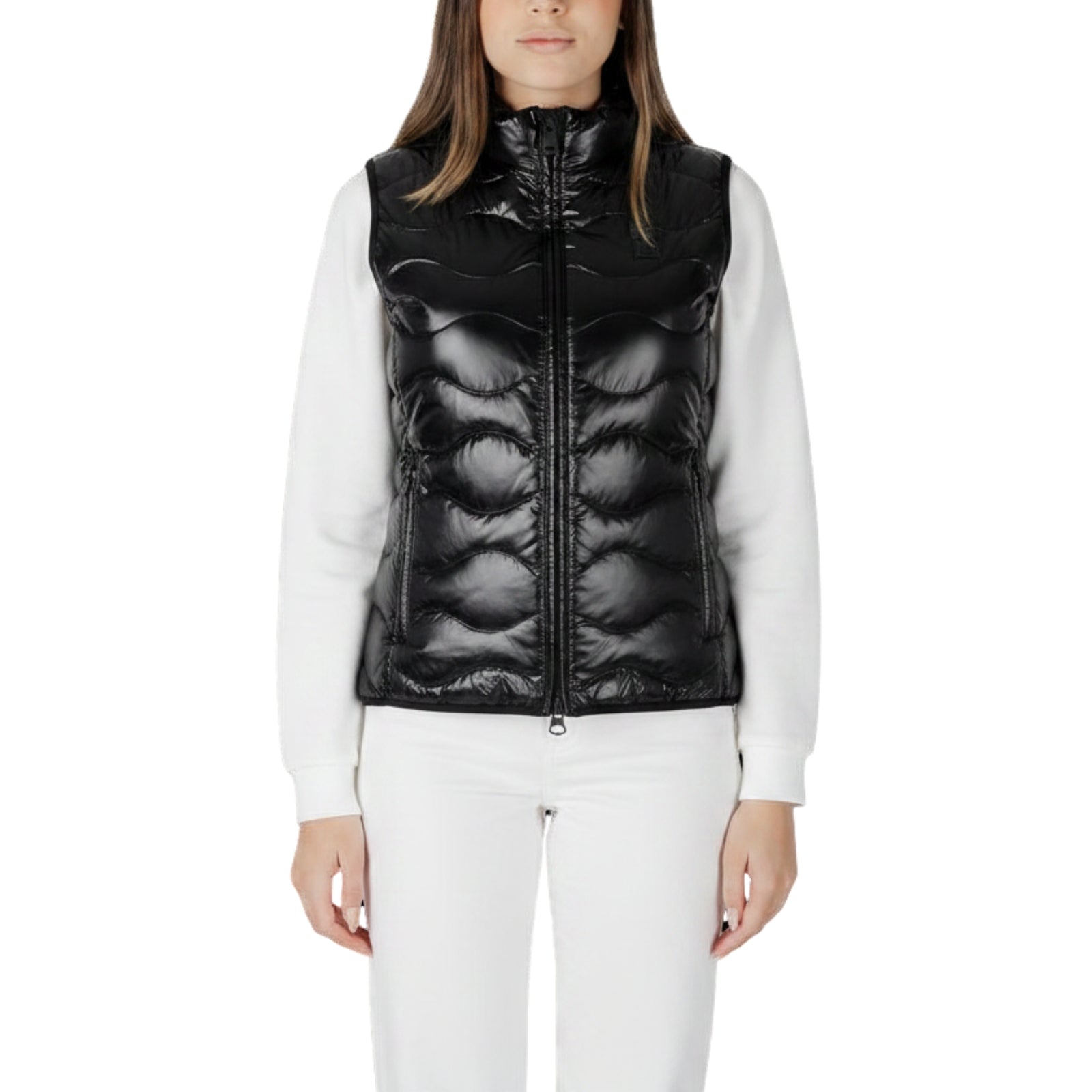 Smanicato WAVE QUILTED SLEEVELESS VEST VENICE - NERO
