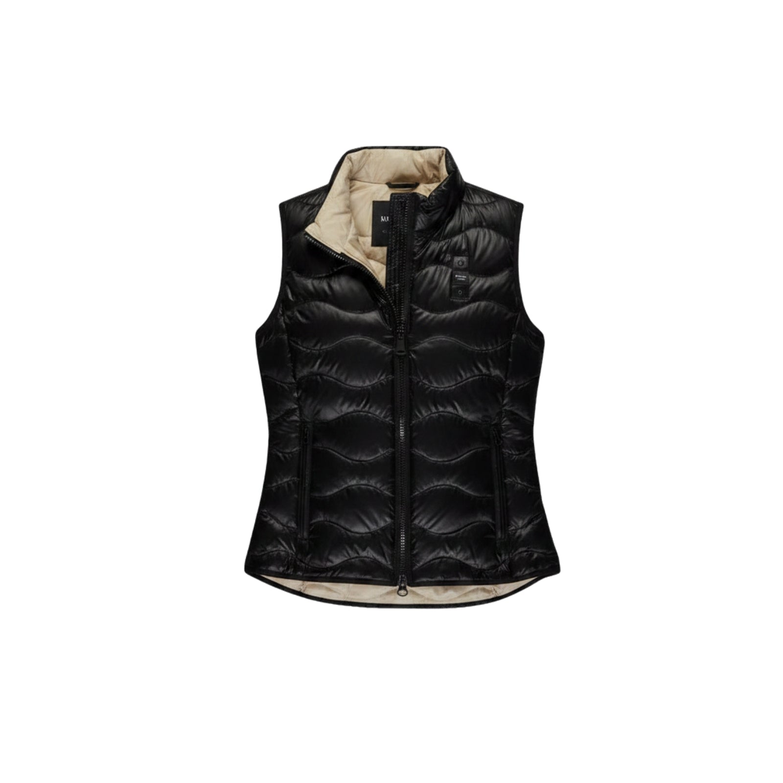 Smanicato WAVE QUILTED SLEEVELESS VEST VENICE - NERO