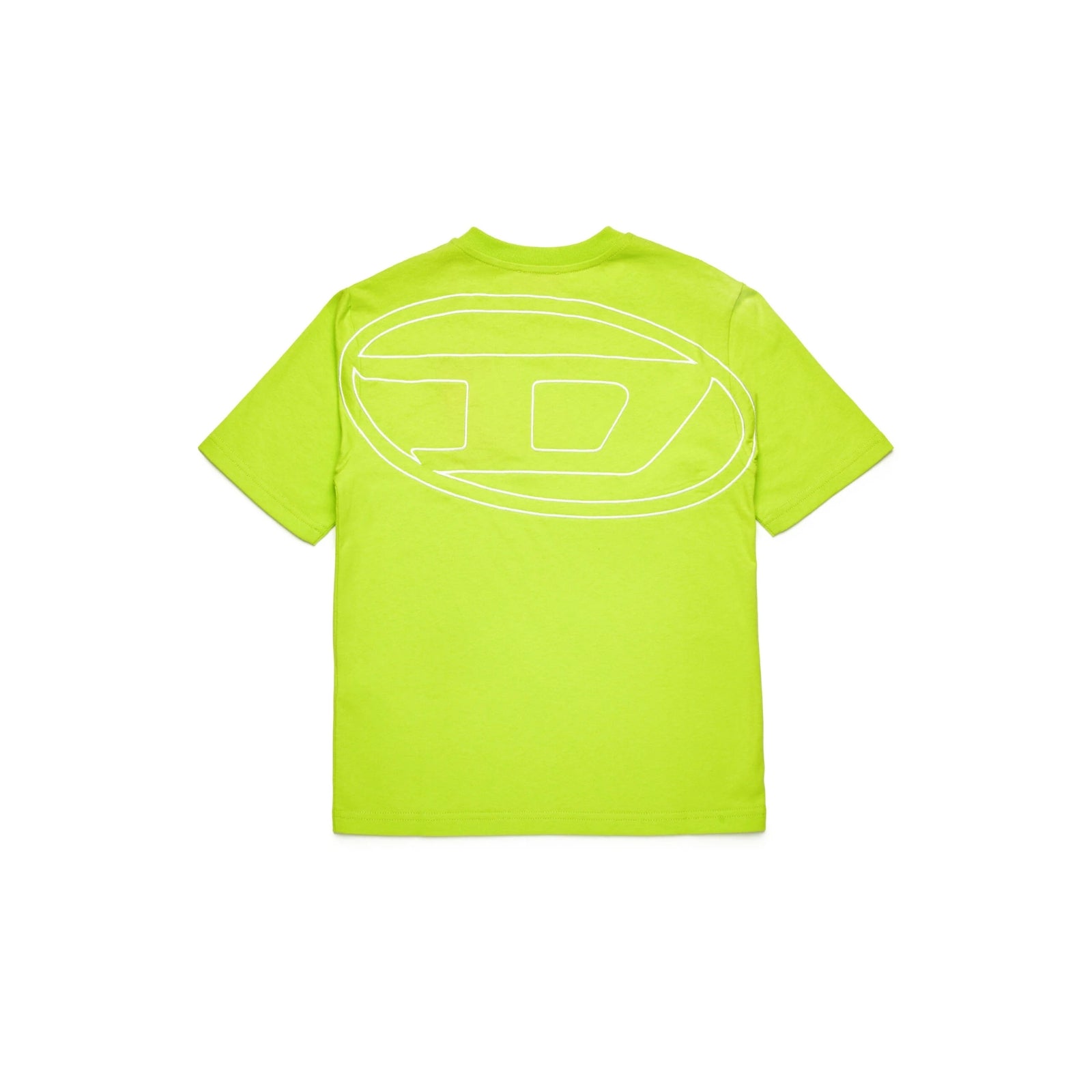 T-shirt con Logo Diesel ricamato sul petto e sul retro - LIME