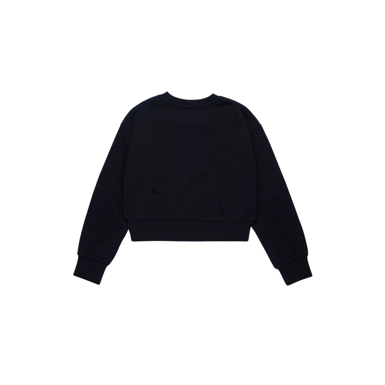 Felpa crop con logo ricamato - NERO