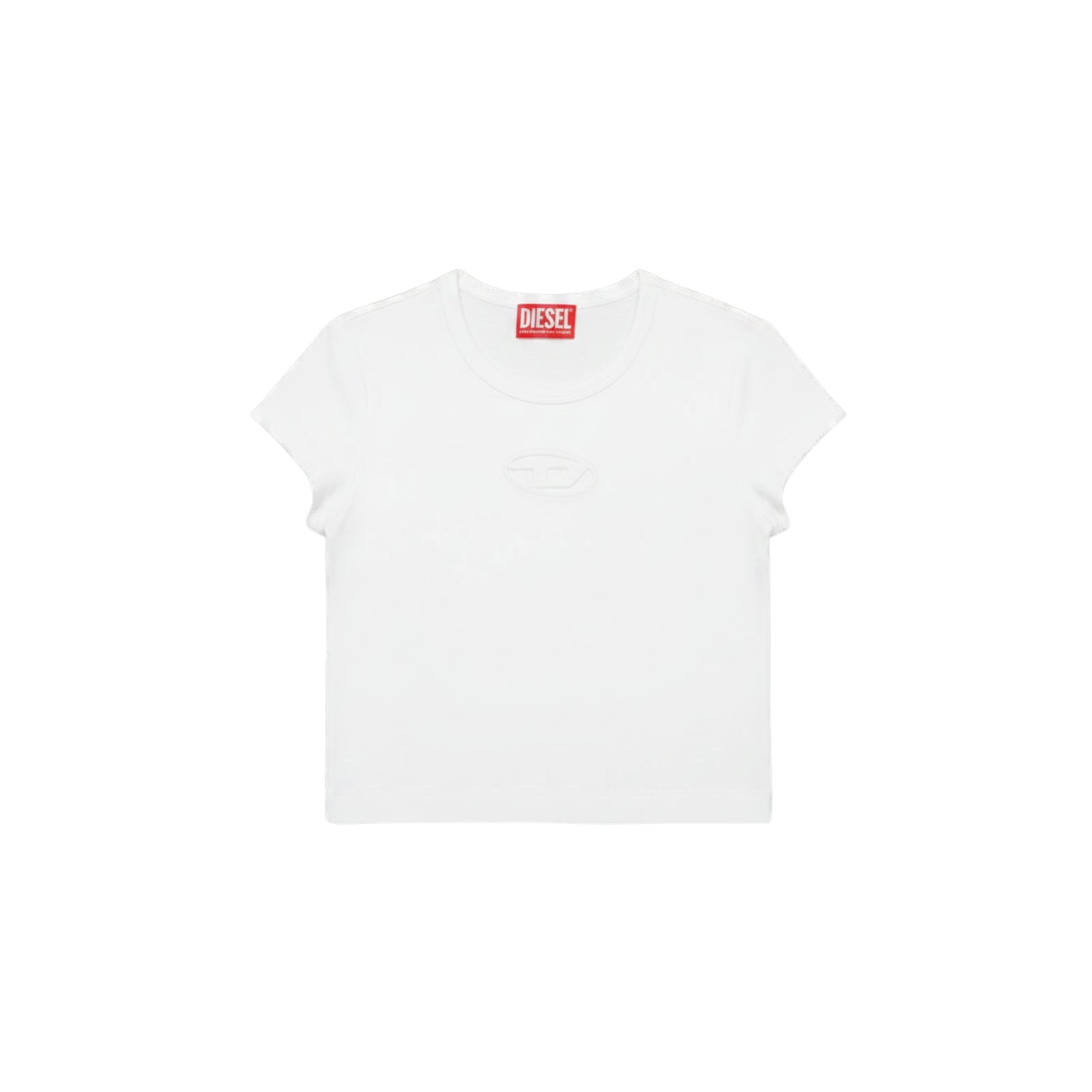 T-shirt con logo oval D ricamato - BIANCO