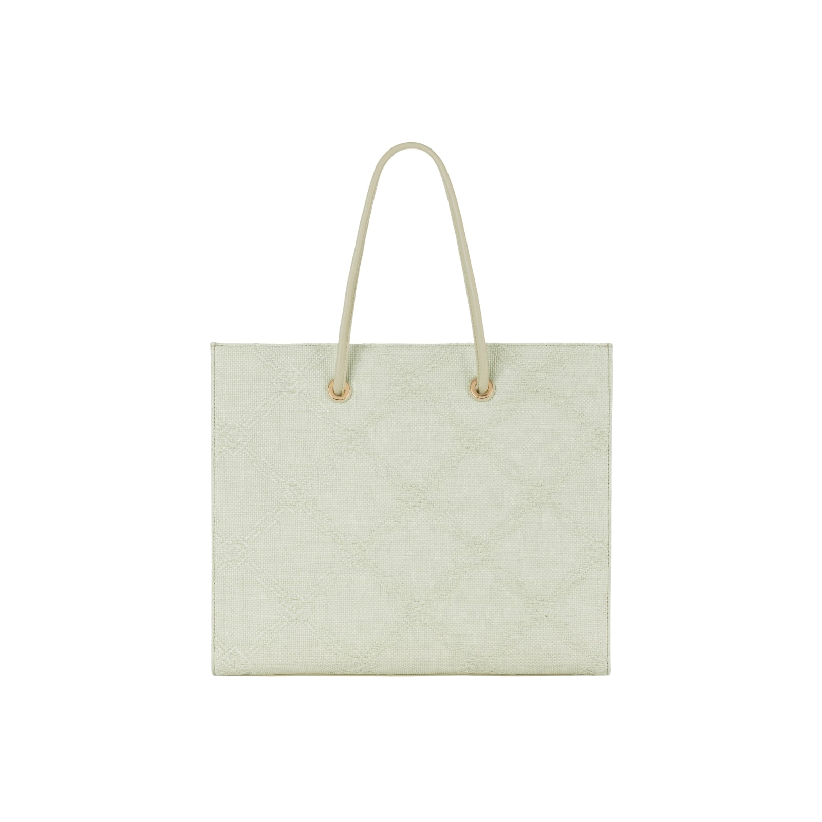 Tote grande in rafia jacquard - AVORIO