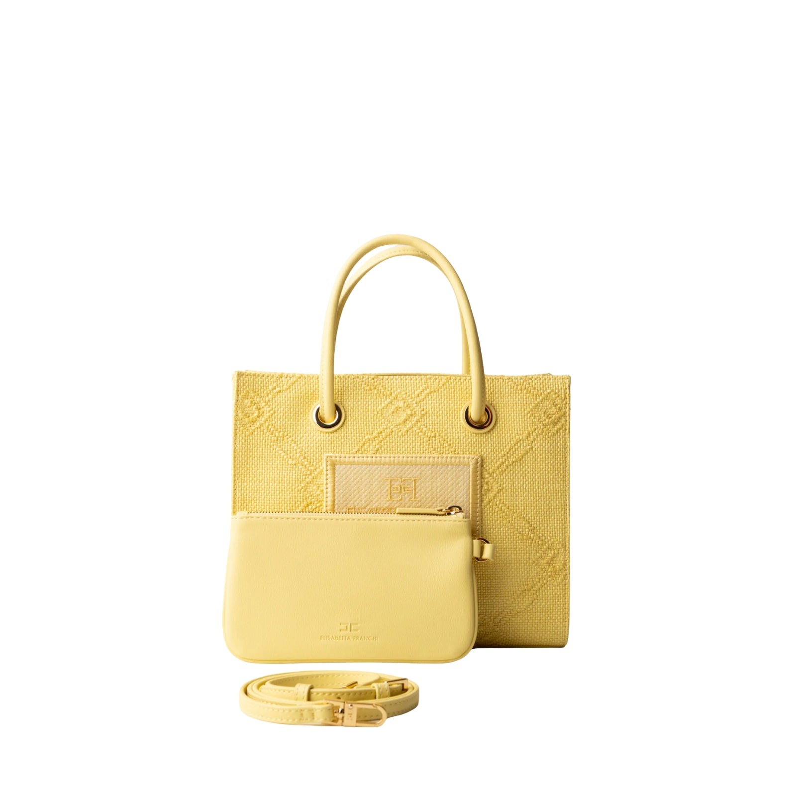 Borsa e in rafia jacquard - LEMONADE