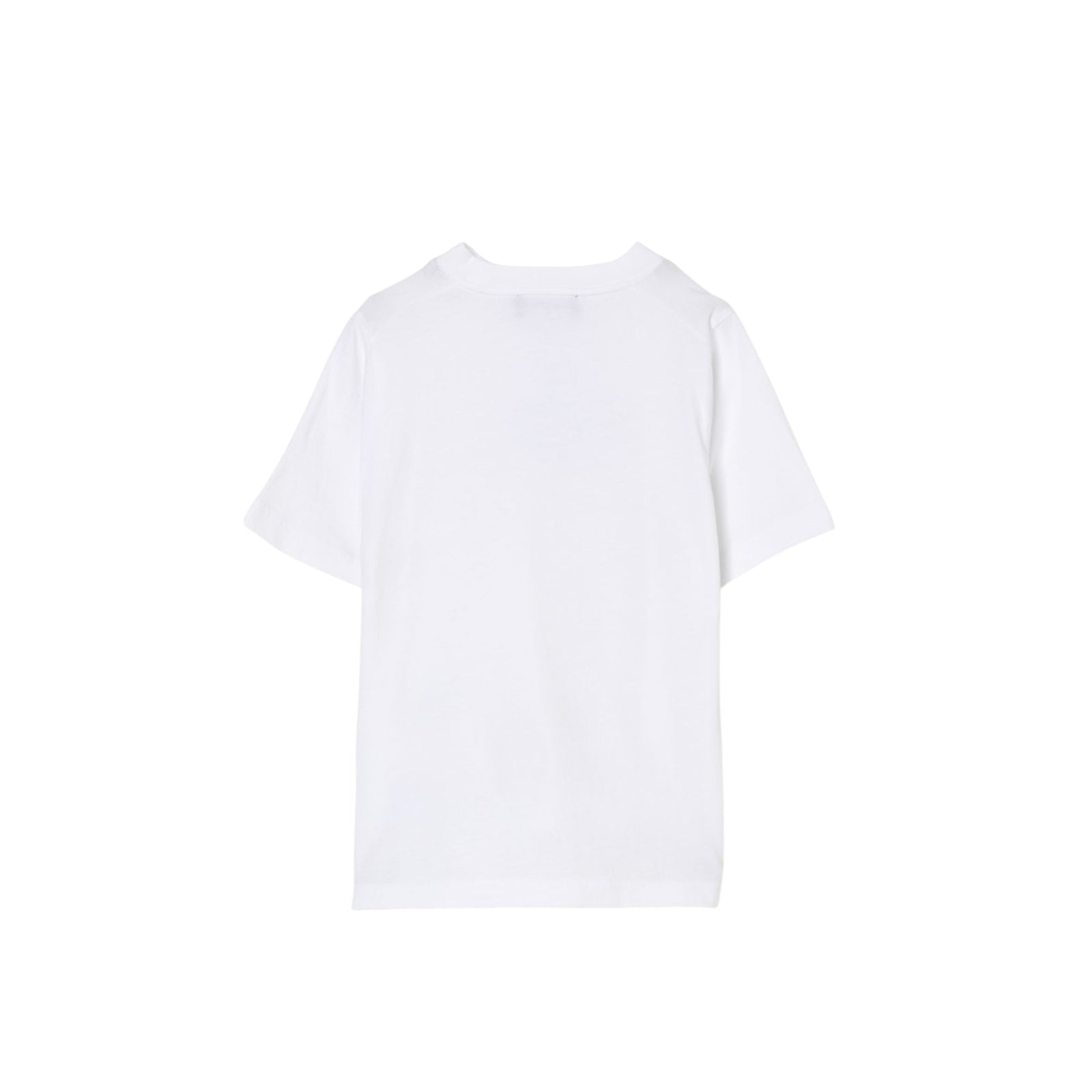 T-shirt girocollo con applicazione logo in rilievo - BIANCO