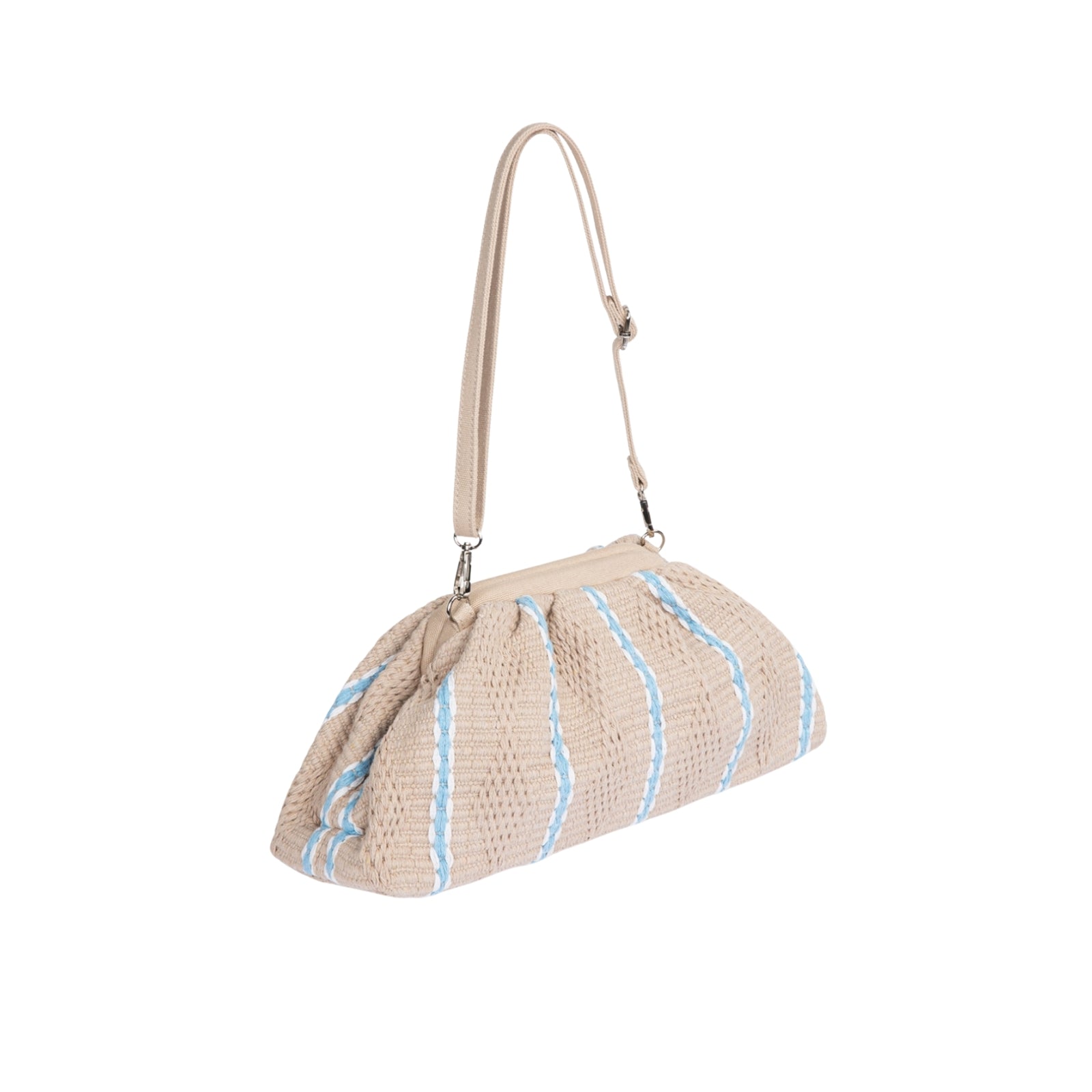 Maxi pochette con ricamo firma rosa logo gaelle