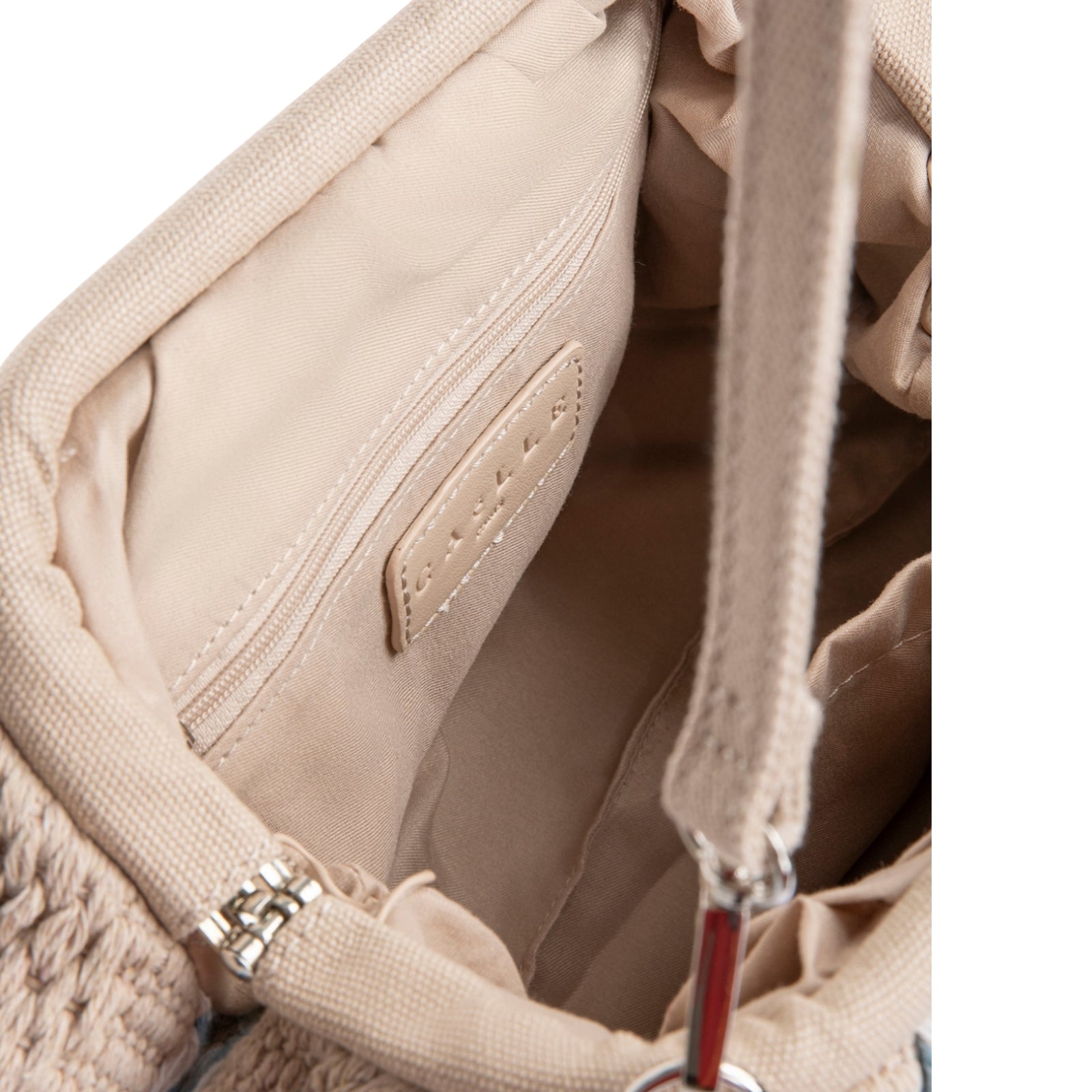 Maxi pochette con ricamo firma rosa logo gaelle