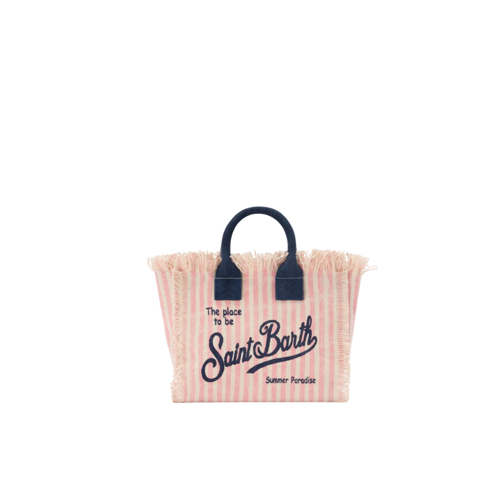 Borsa Mini Vanity in Canvas di cotone - RIGHE ROSA