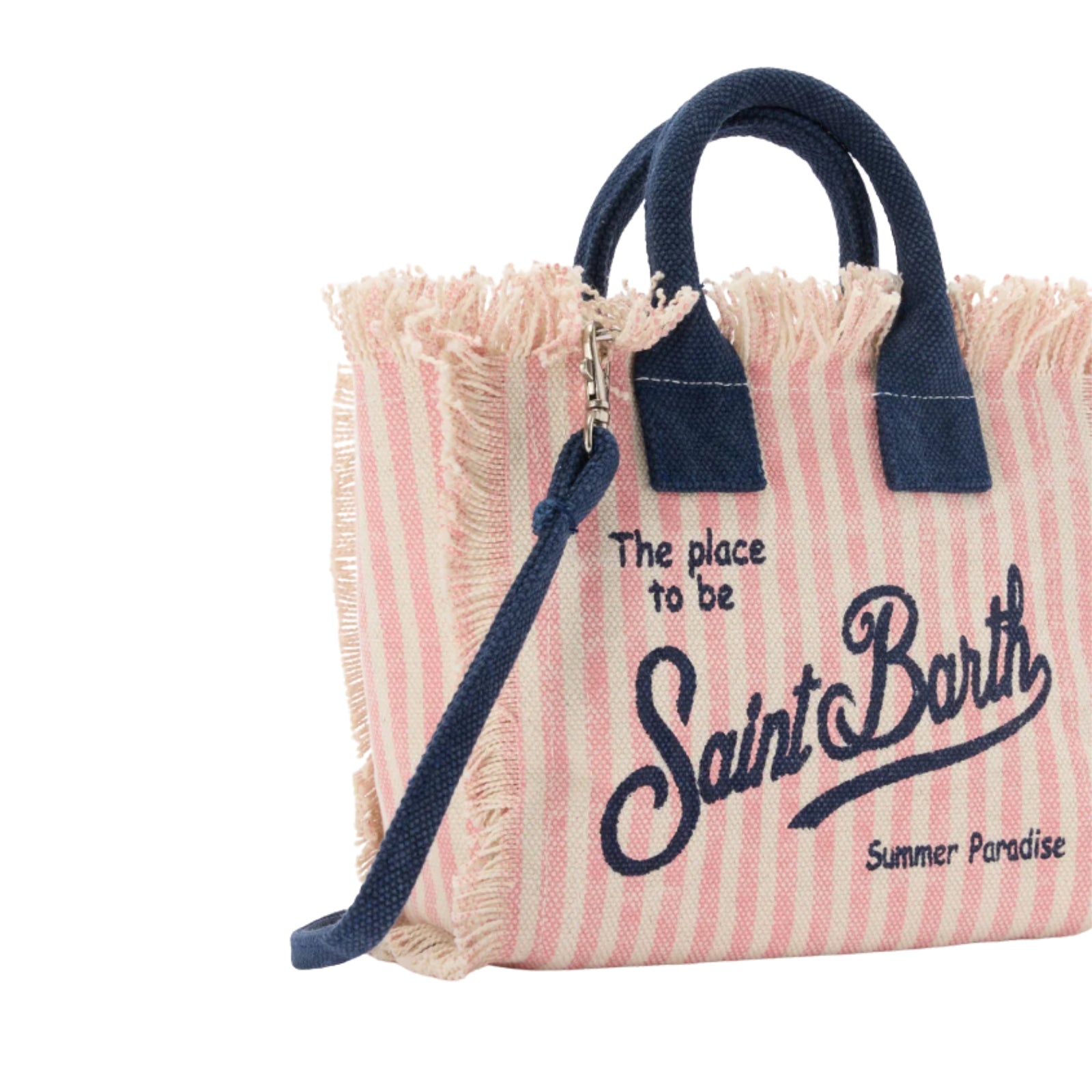 Borsa Mini Vanity in Canvas di cotone - RIGHE ROSA