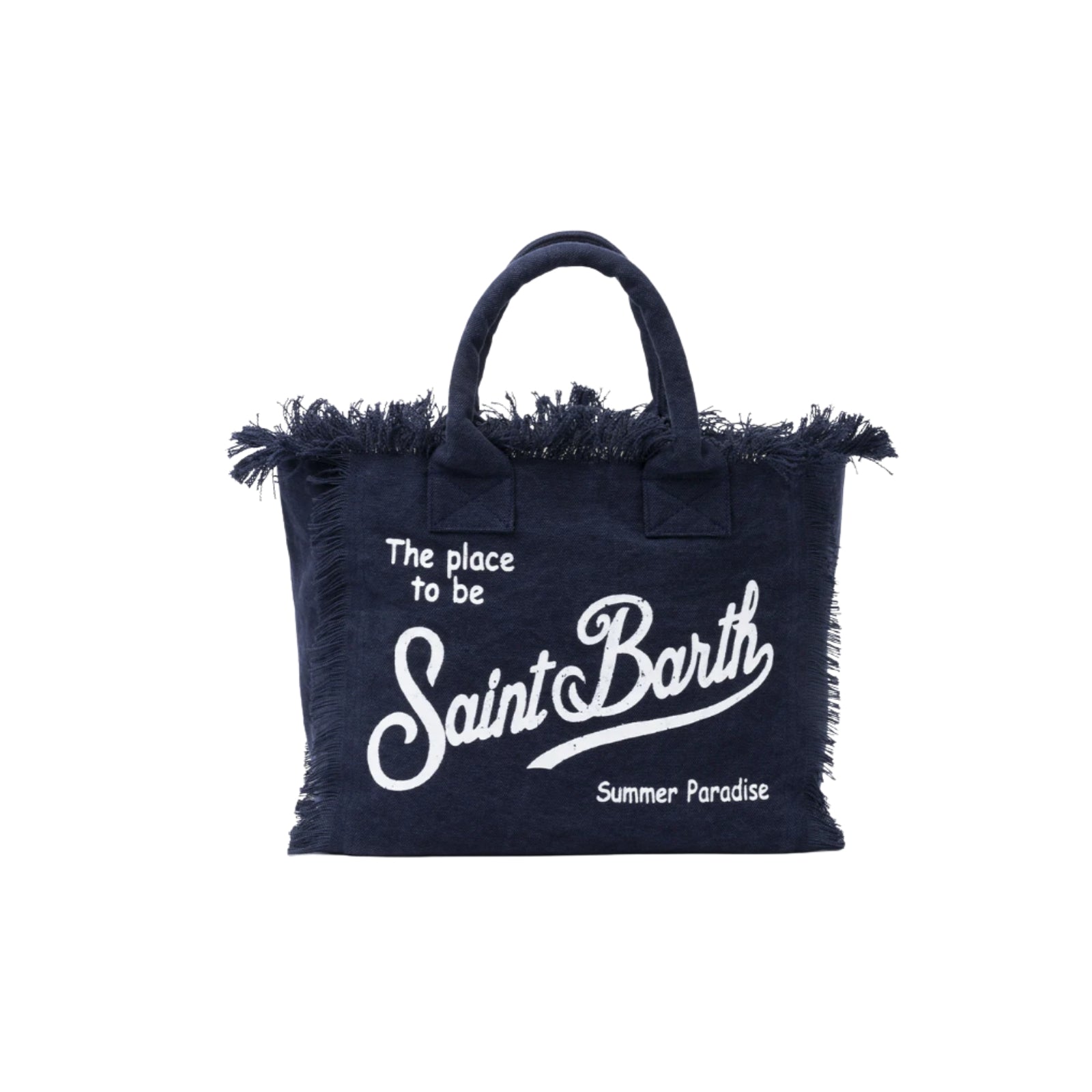 Borsa a spalla Vanity in canvas di cotone - BLU