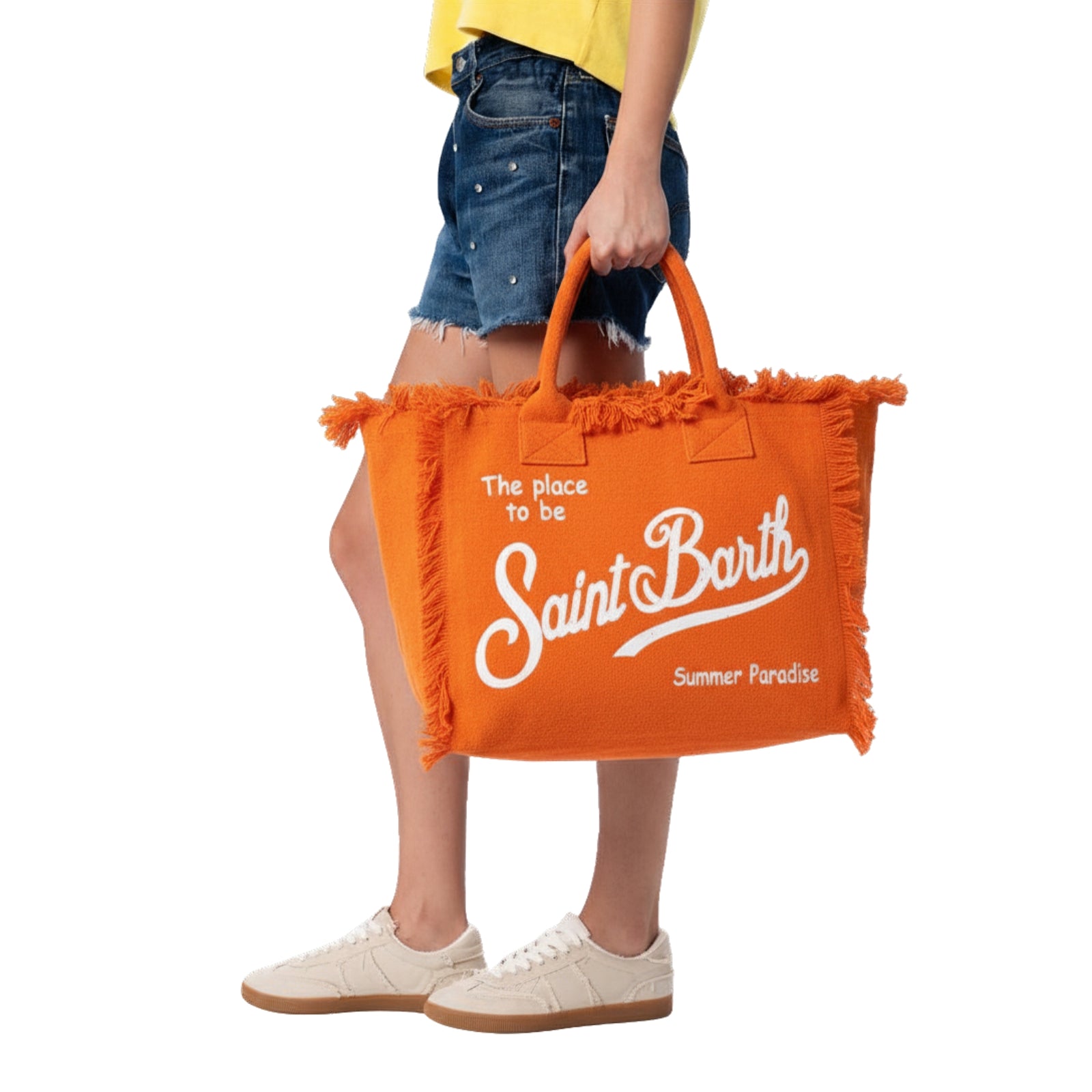 Borsa a spalla Vanity in canvas di cotone - ARANCIO