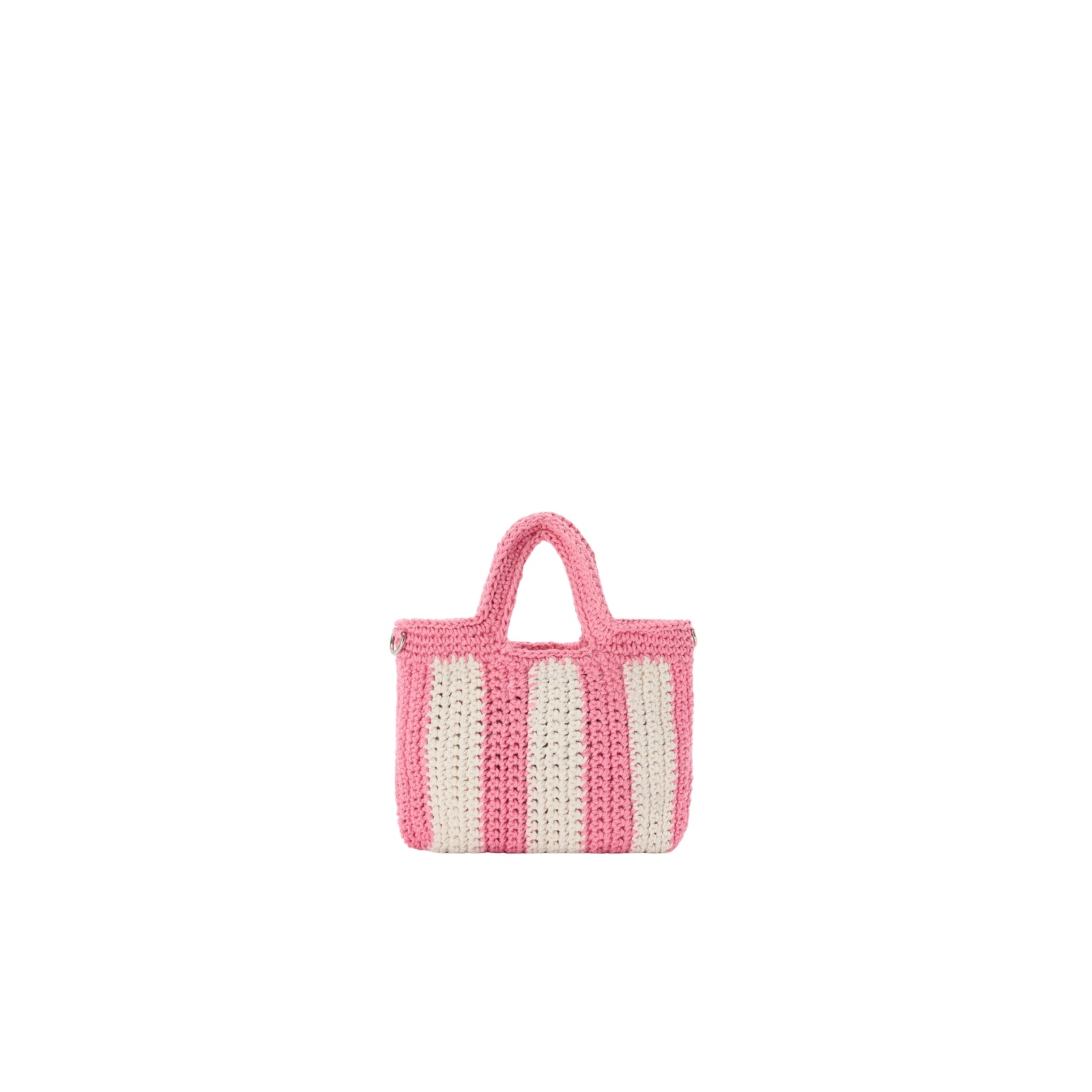 Borsa mini Crochet a righe con logo ricamato