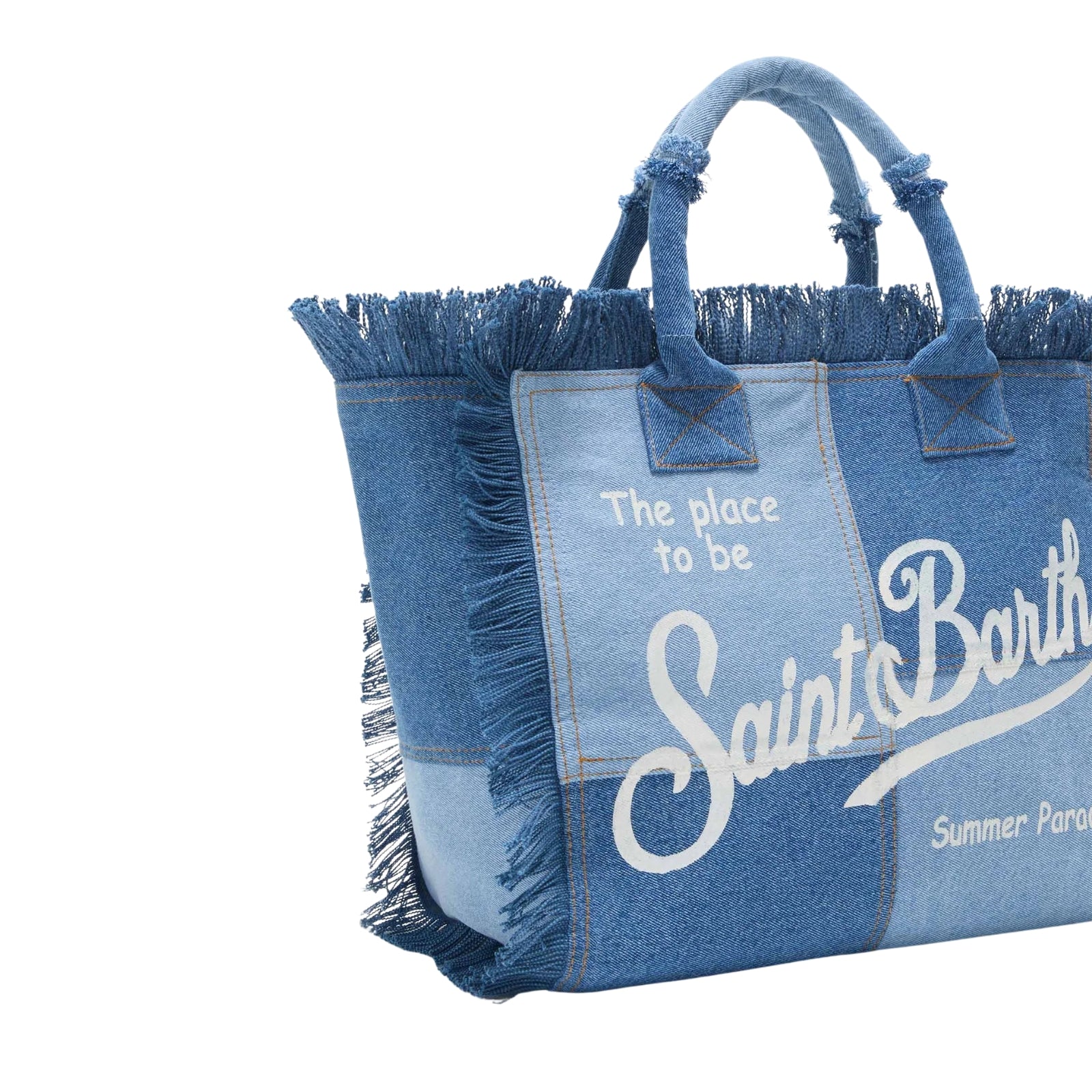 Borsa a spalla Vanity in canvas di cotone - DENIM PATCH