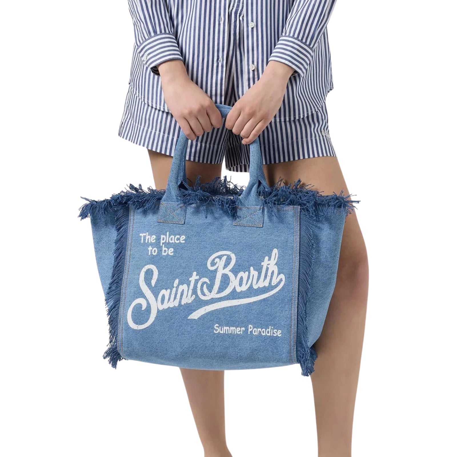 Borsa a spalla Vanity in canvas di cotone - DENIM