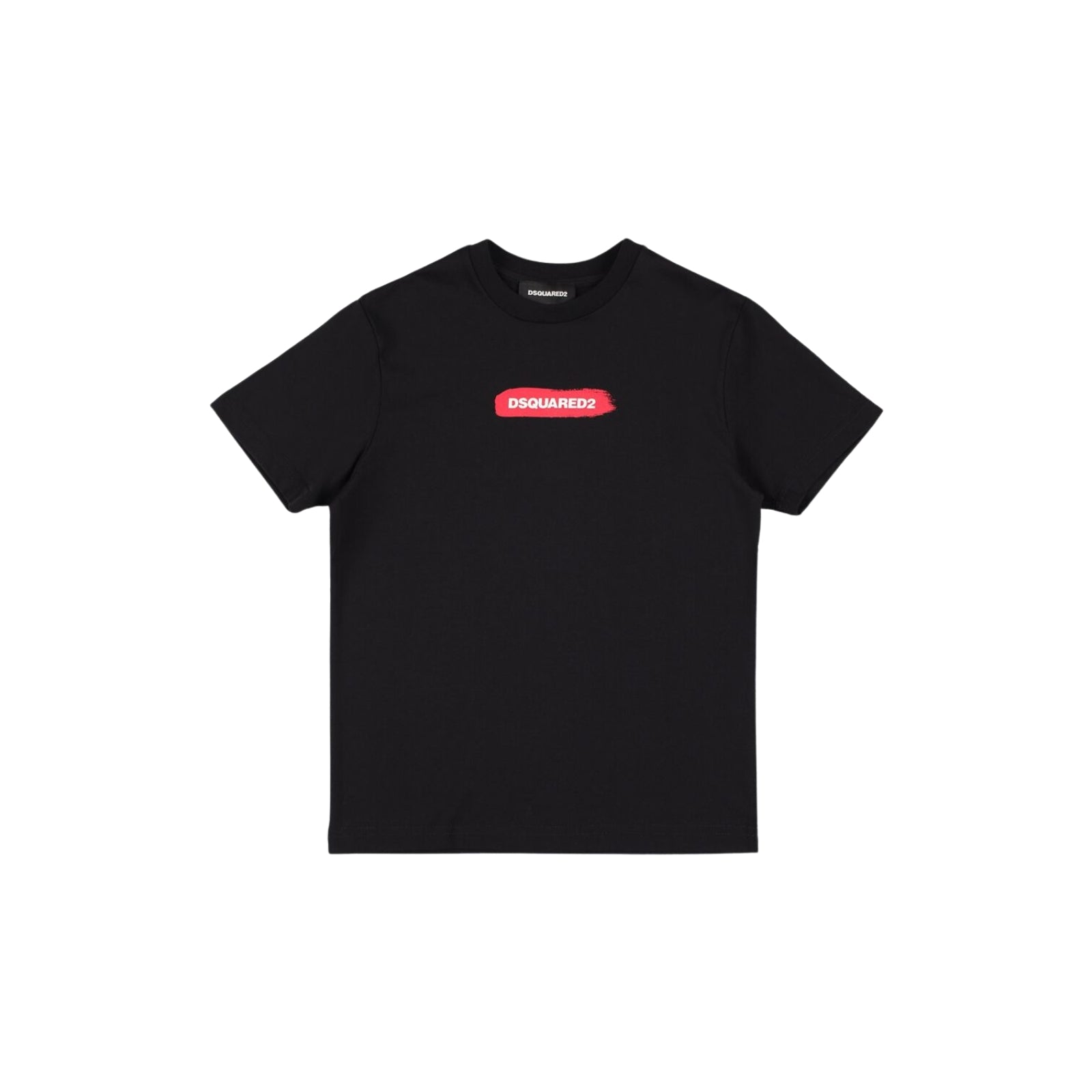 T-shirt girocollo con piccola stampa logo sul petto - NERO