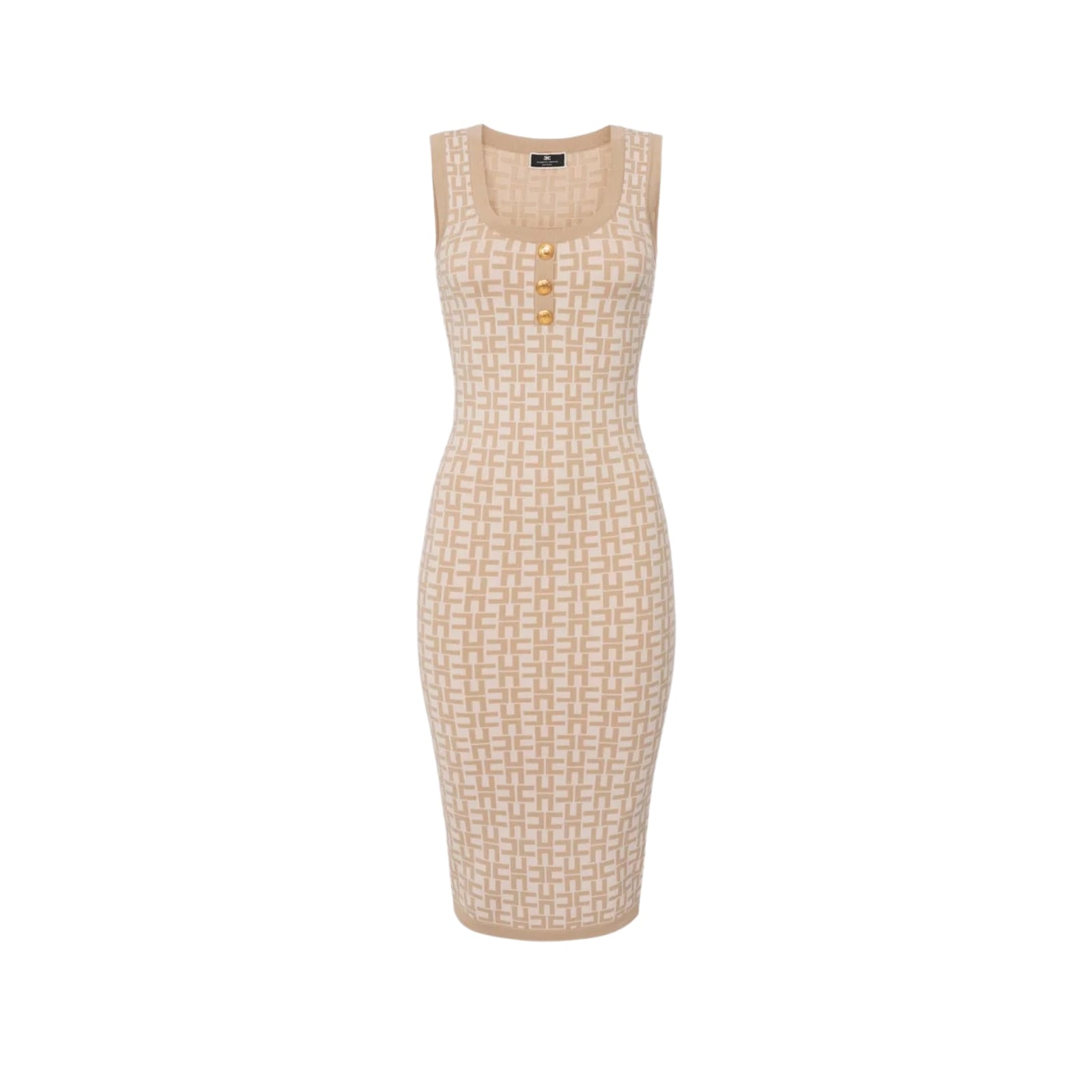 Abito Tubino bicolore logato - BEIGE