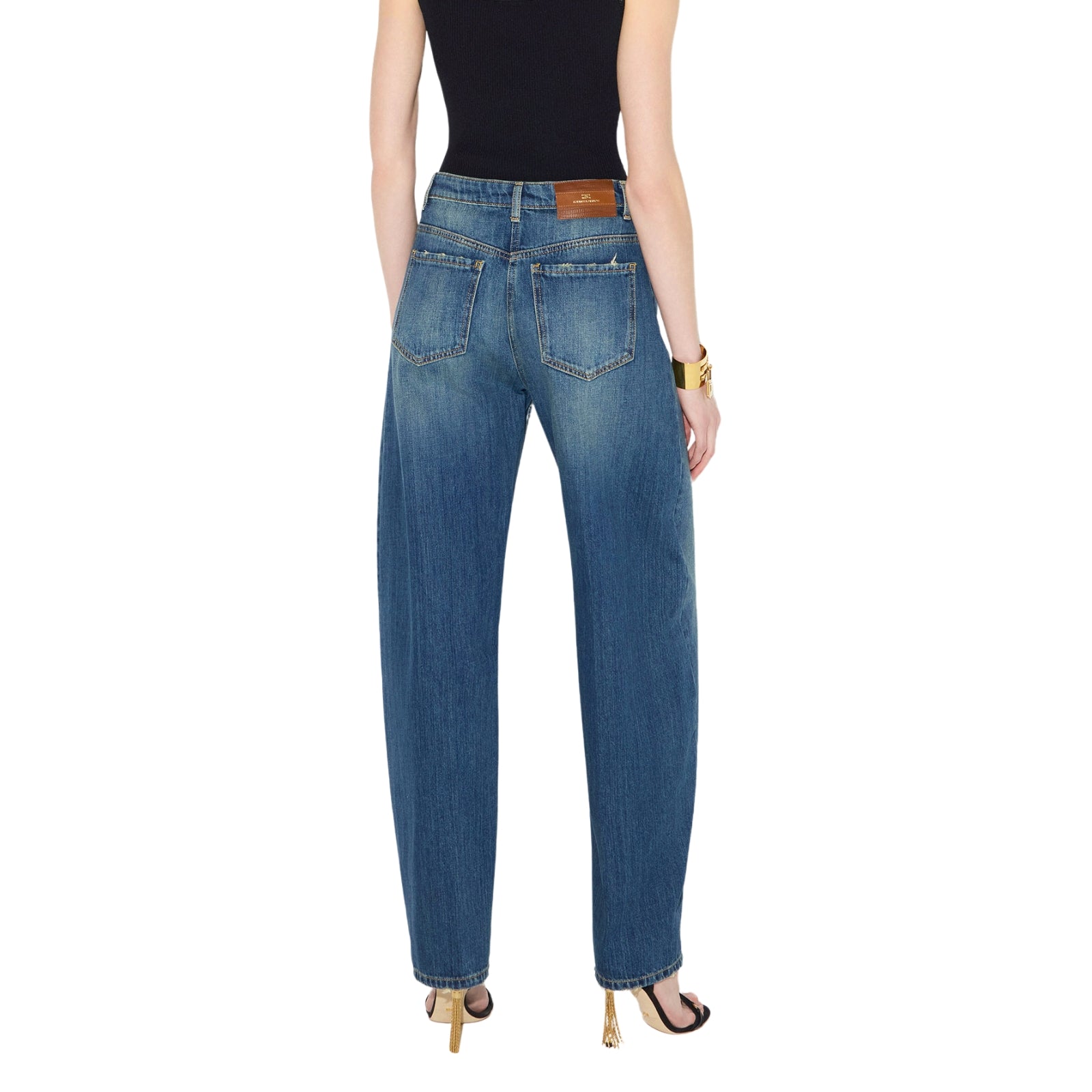 Jeans balloon con bottoni gioiello
