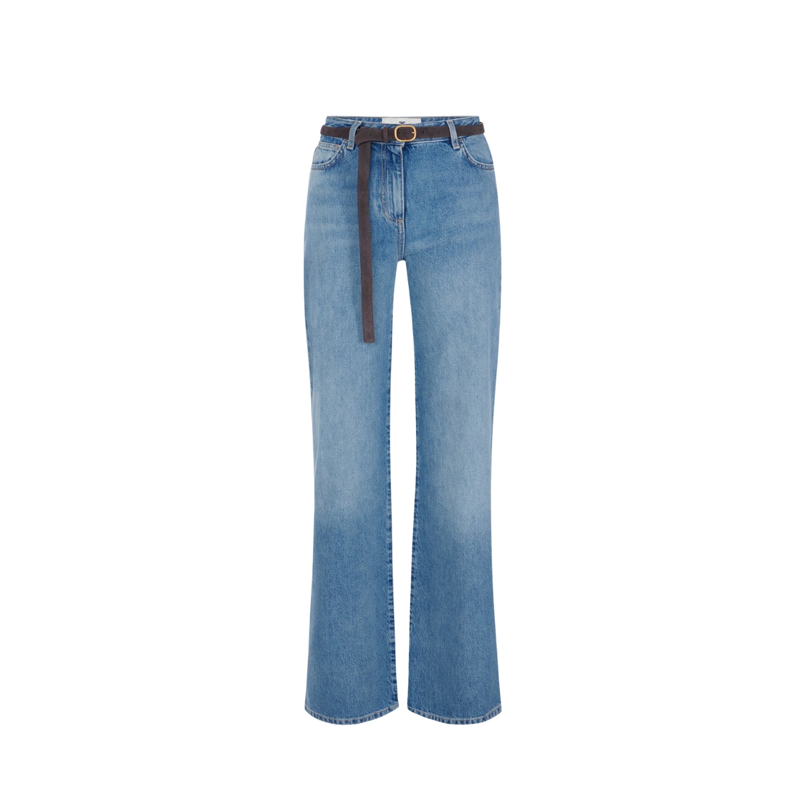 Jeans a palazzo con cintura