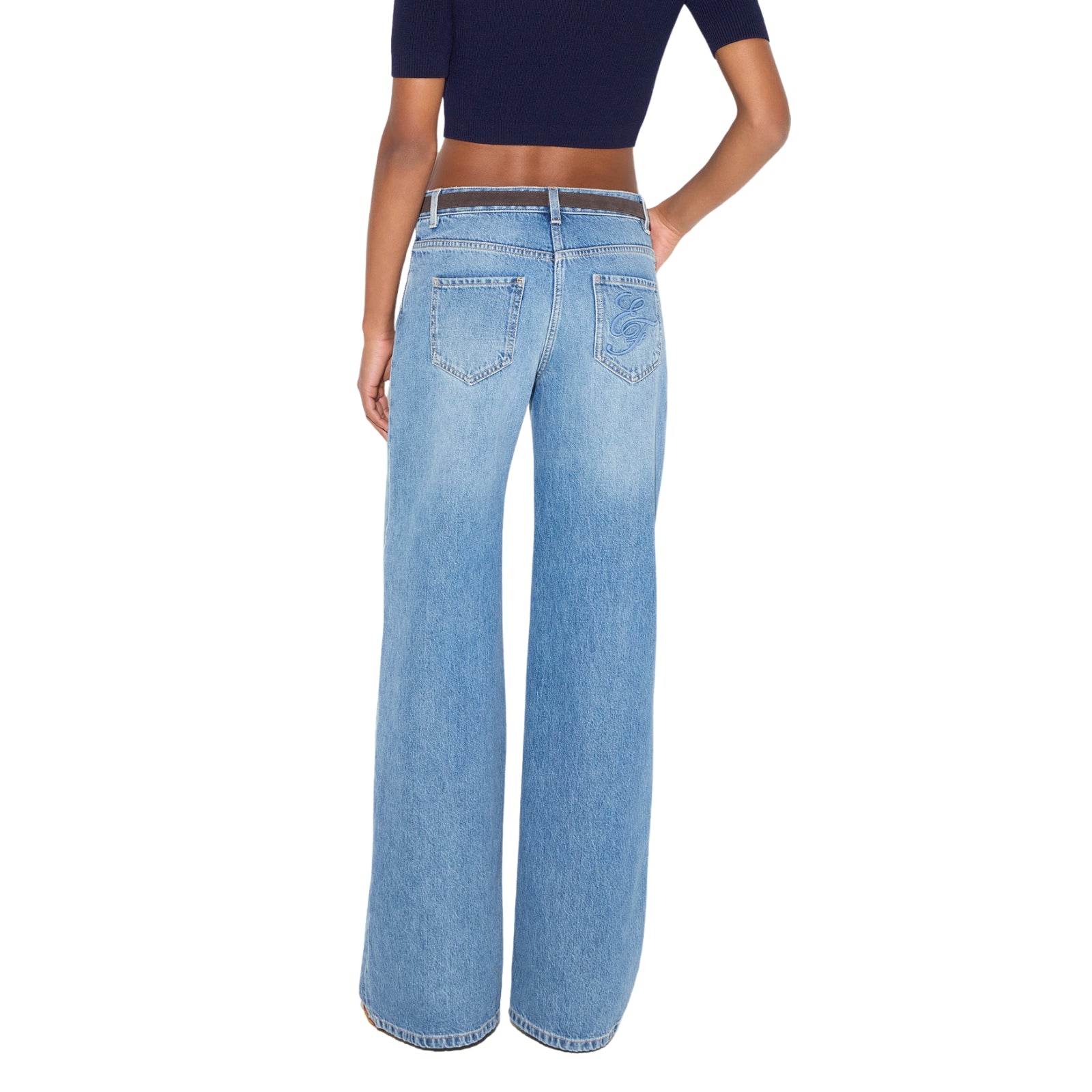Jeans a palazzo con cintura