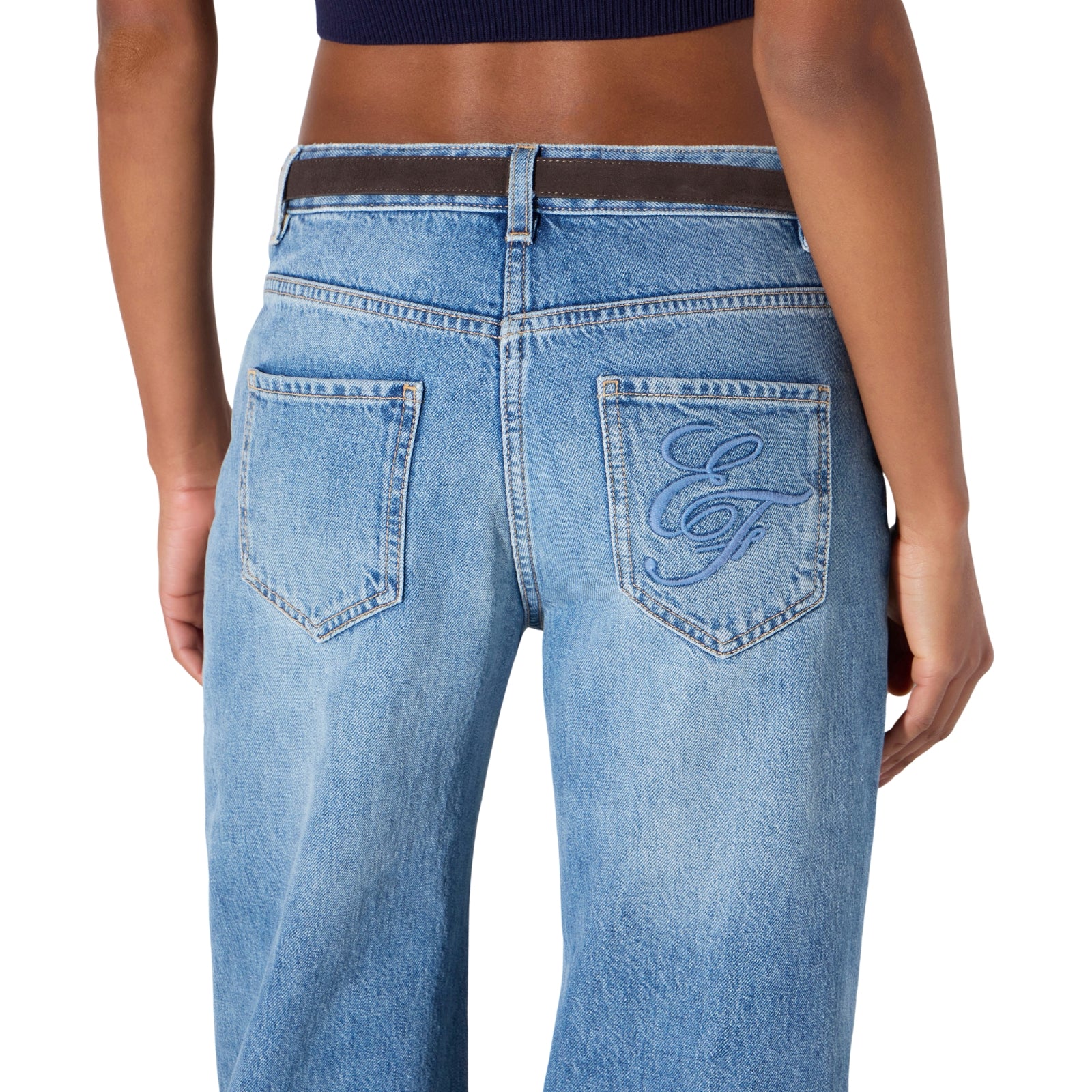 Jeans a palazzo con cintura