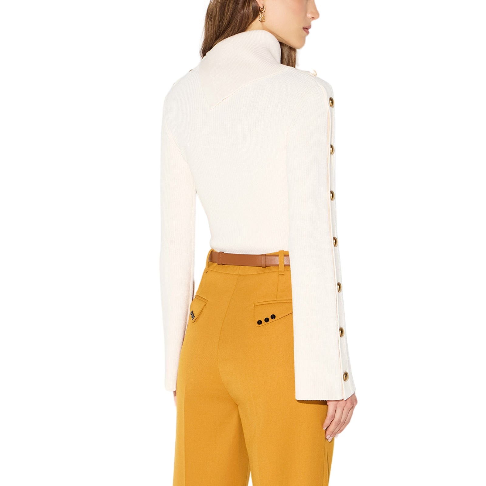 Pullover in maglia con bottoni gioiello - BURRO