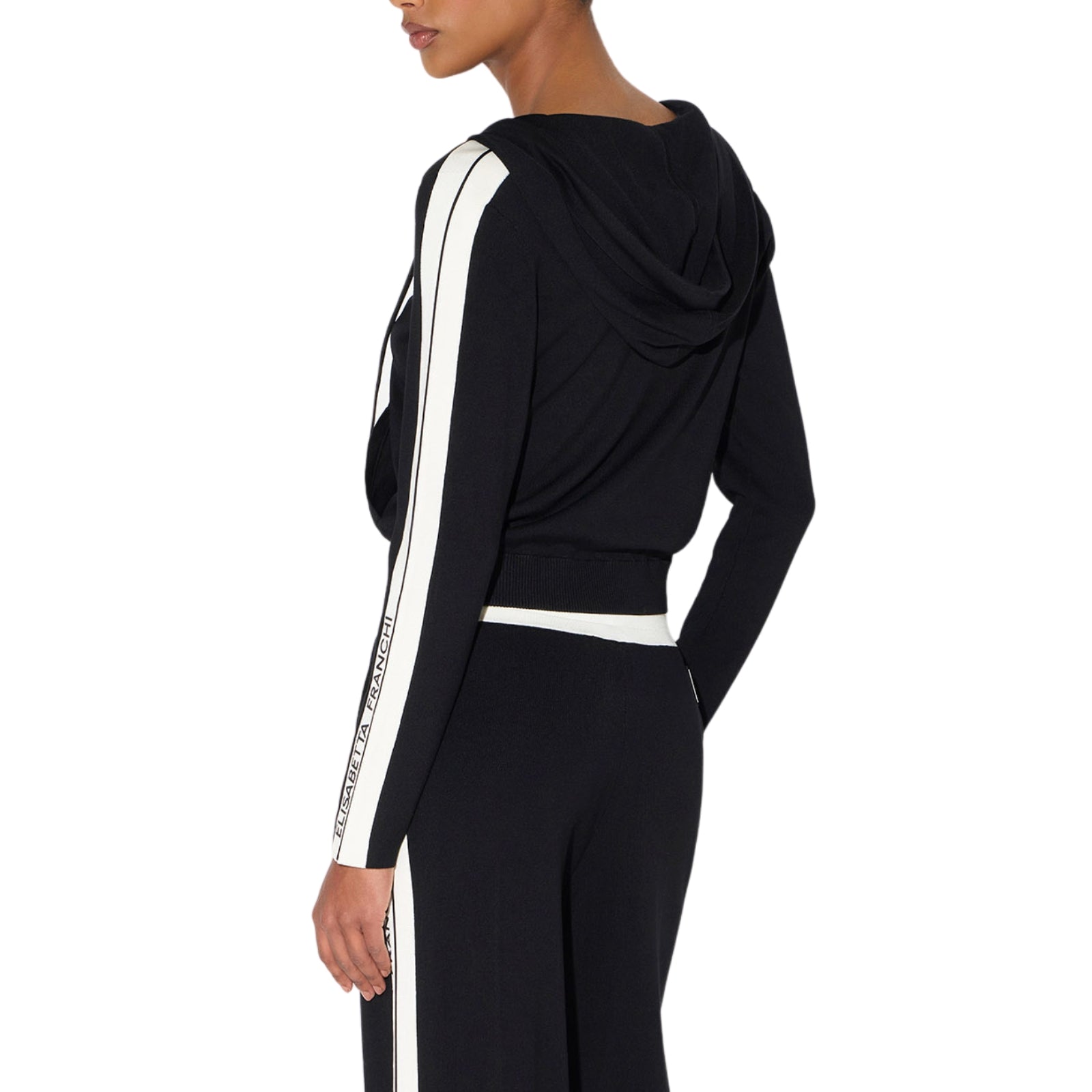 Felpa in maglia bicolore con logo