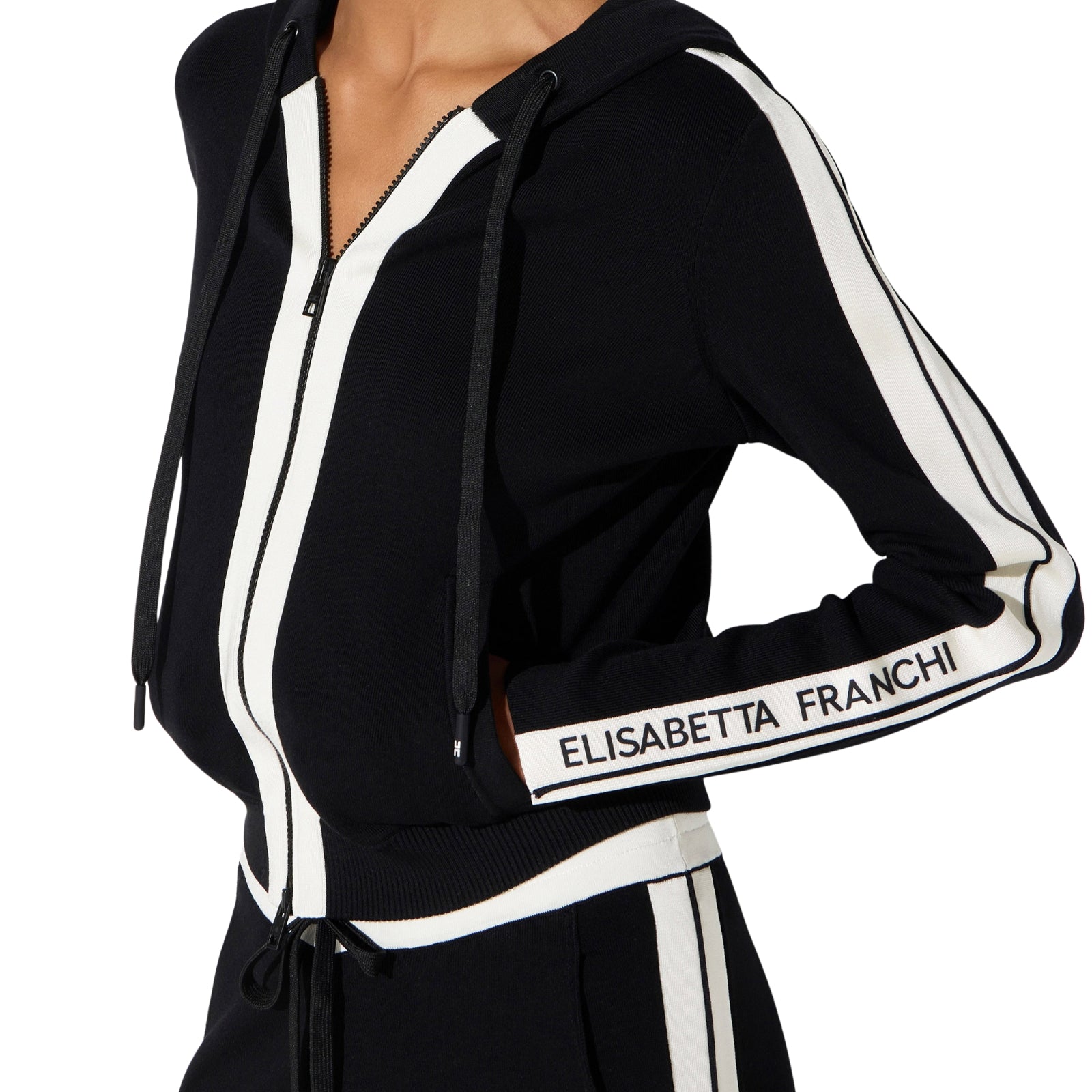 Felpa in maglia bicolore con logo