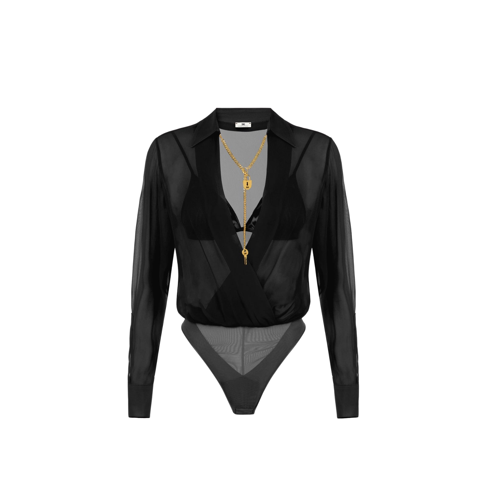 Body in georgette con catena gioiello
