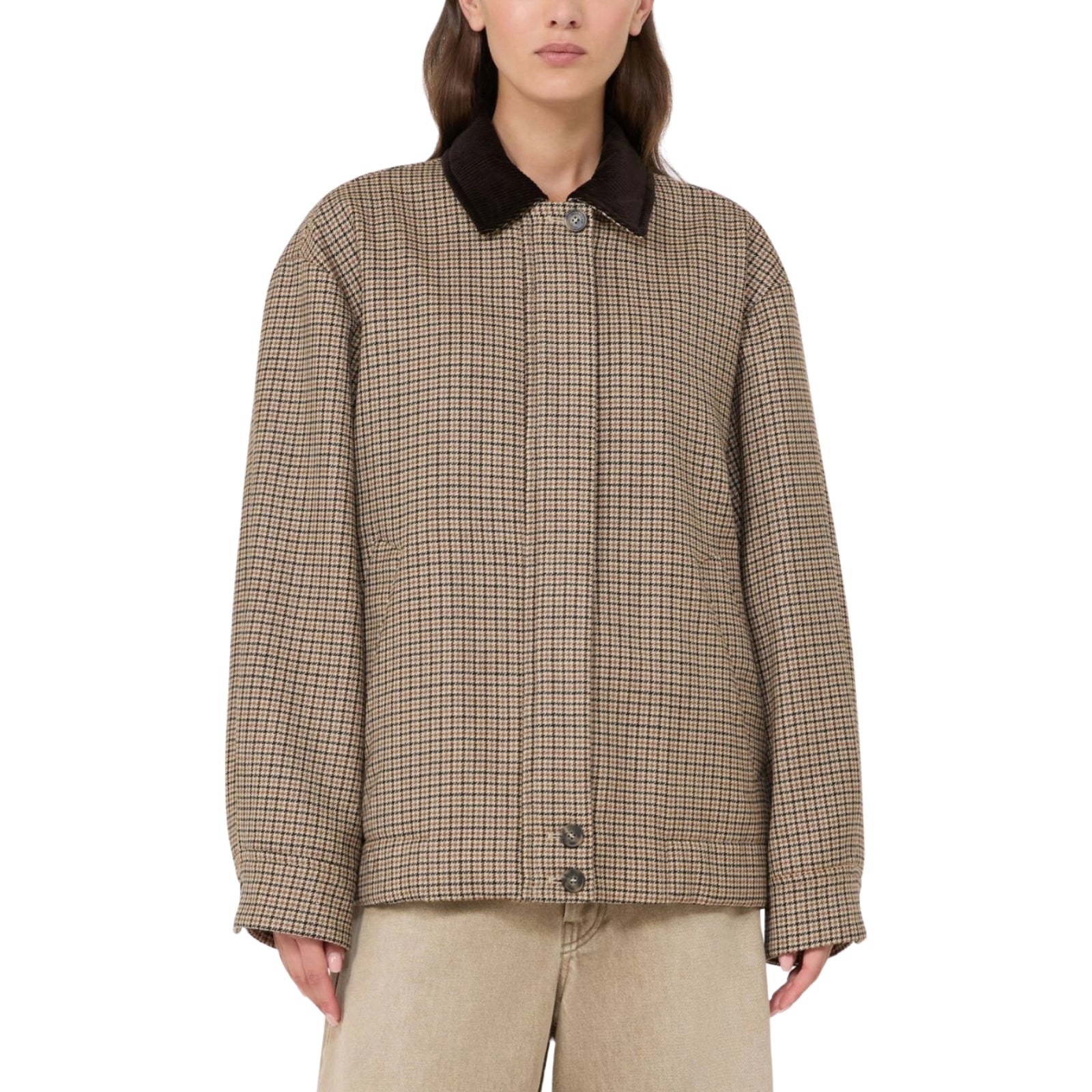 Giacca bomber in lana Pied de Poule