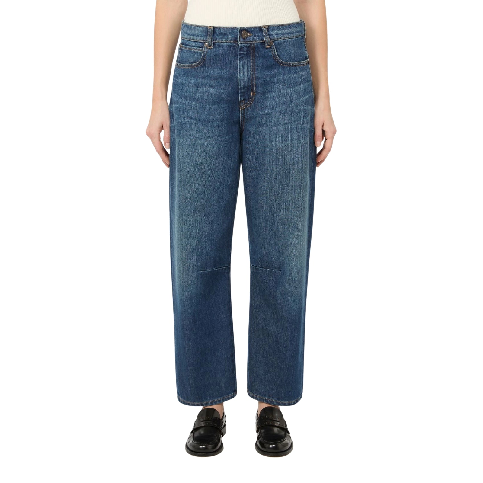 Jeans barrel leg in denim