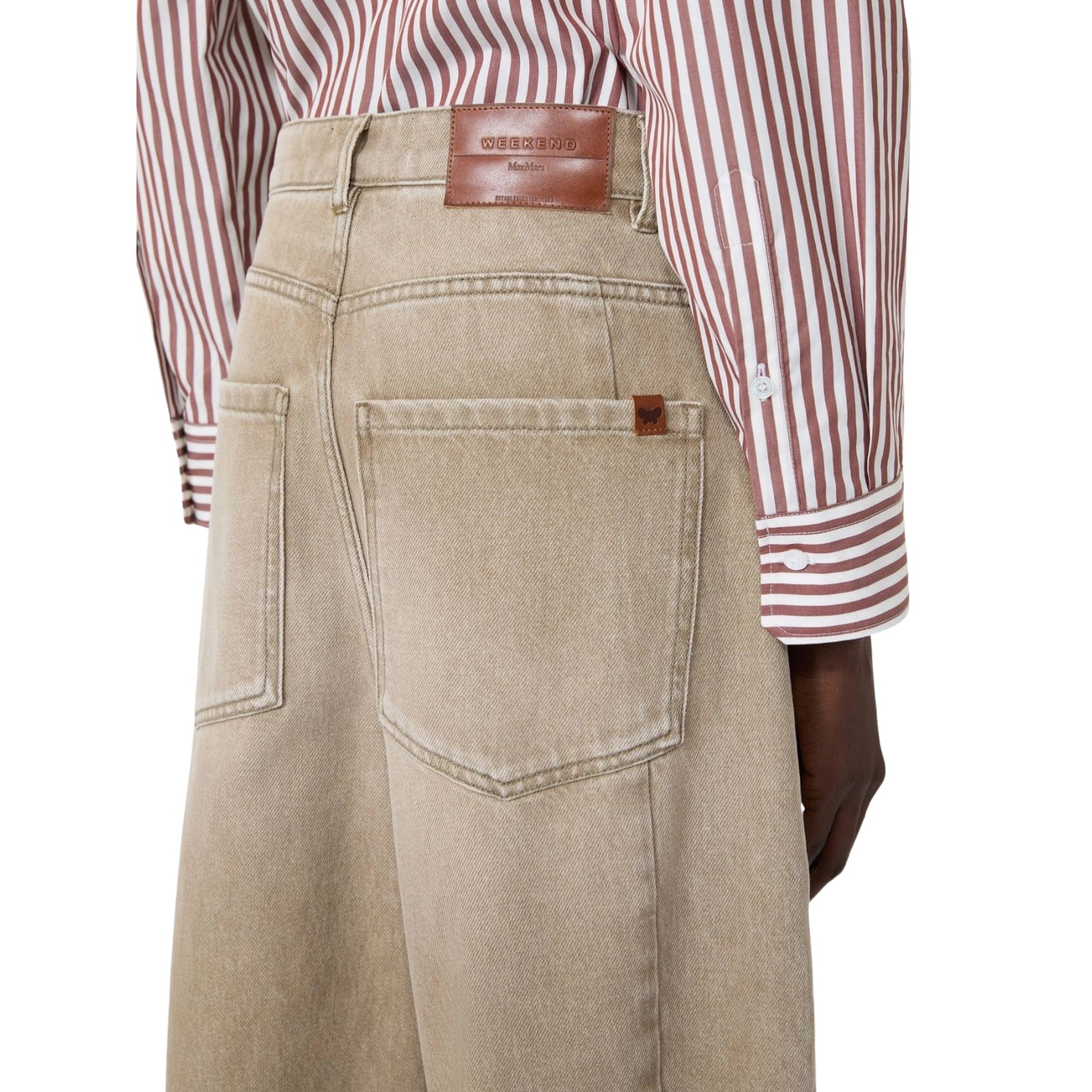 Jeans barrel leg in denim effetto used