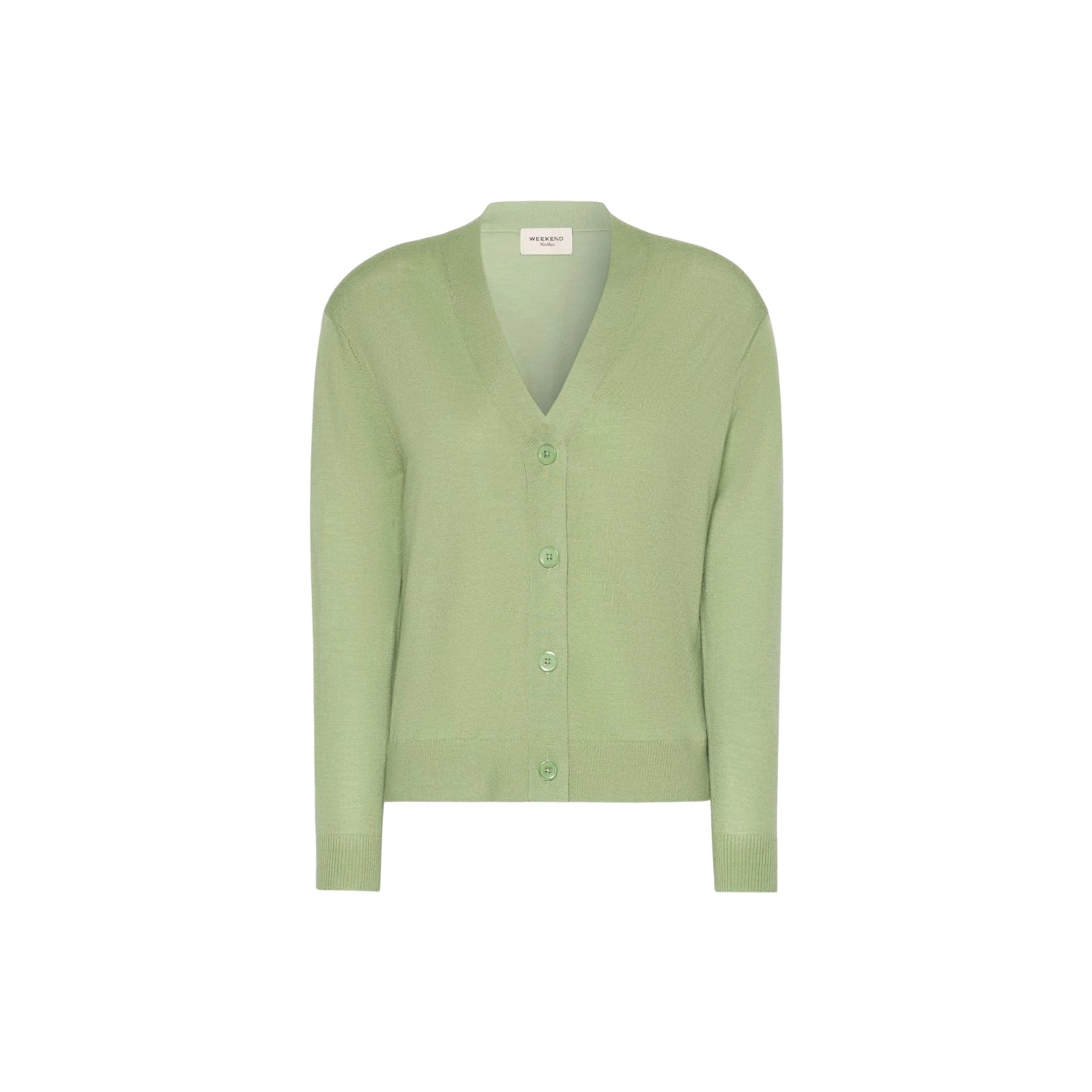 Cardigan a V in lana, seta e cachemire - VERDE