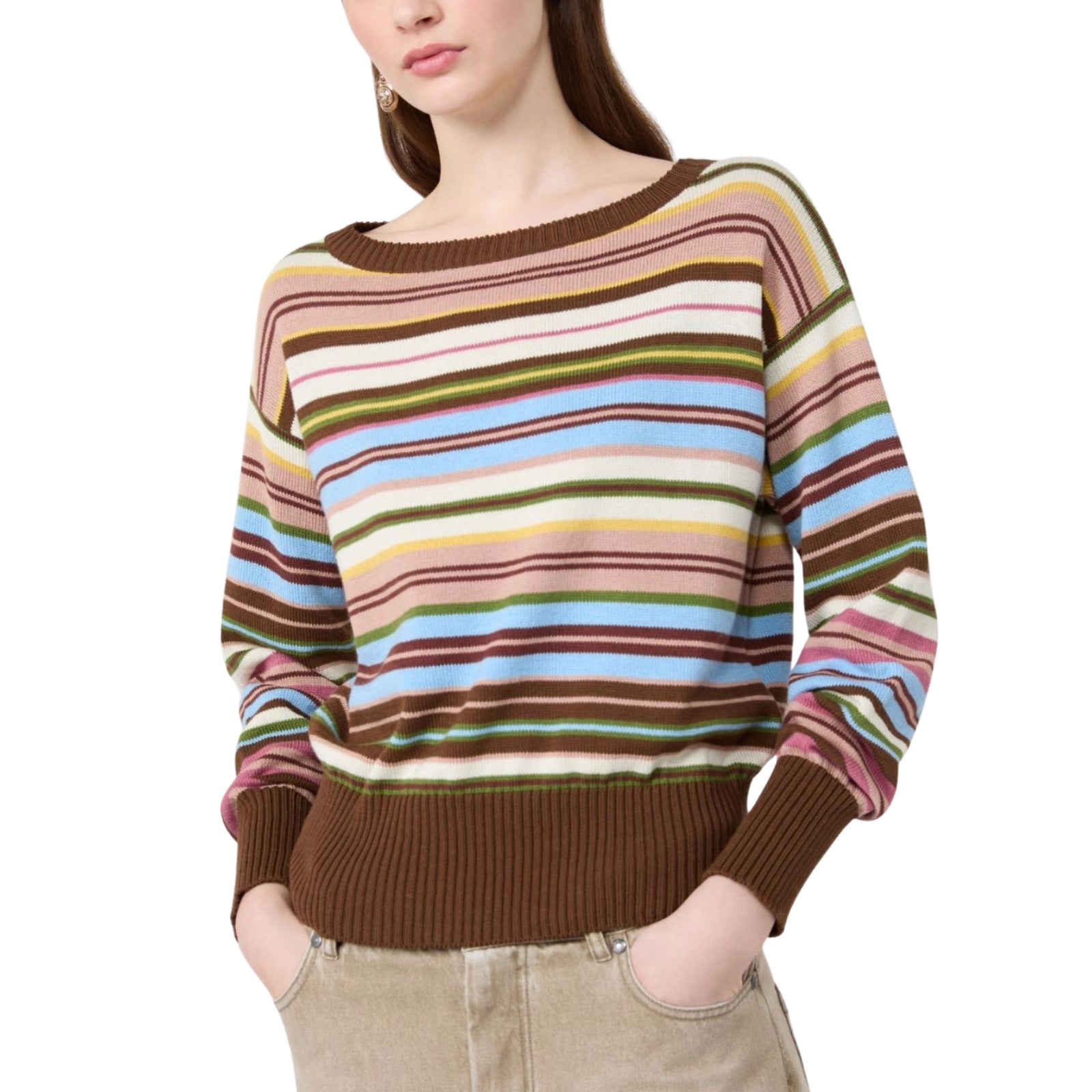Maglia in filato di puro cotone multicolor