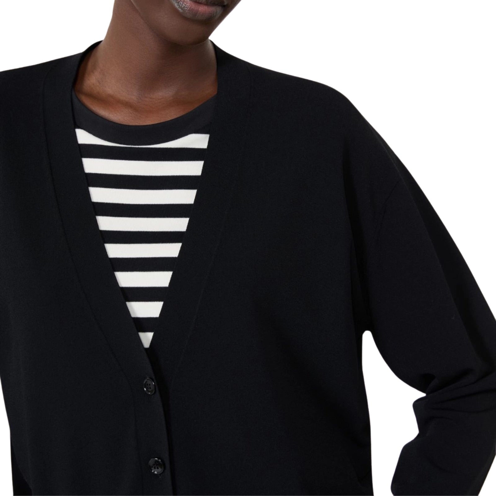 Cardigan a V in filato di viscosa